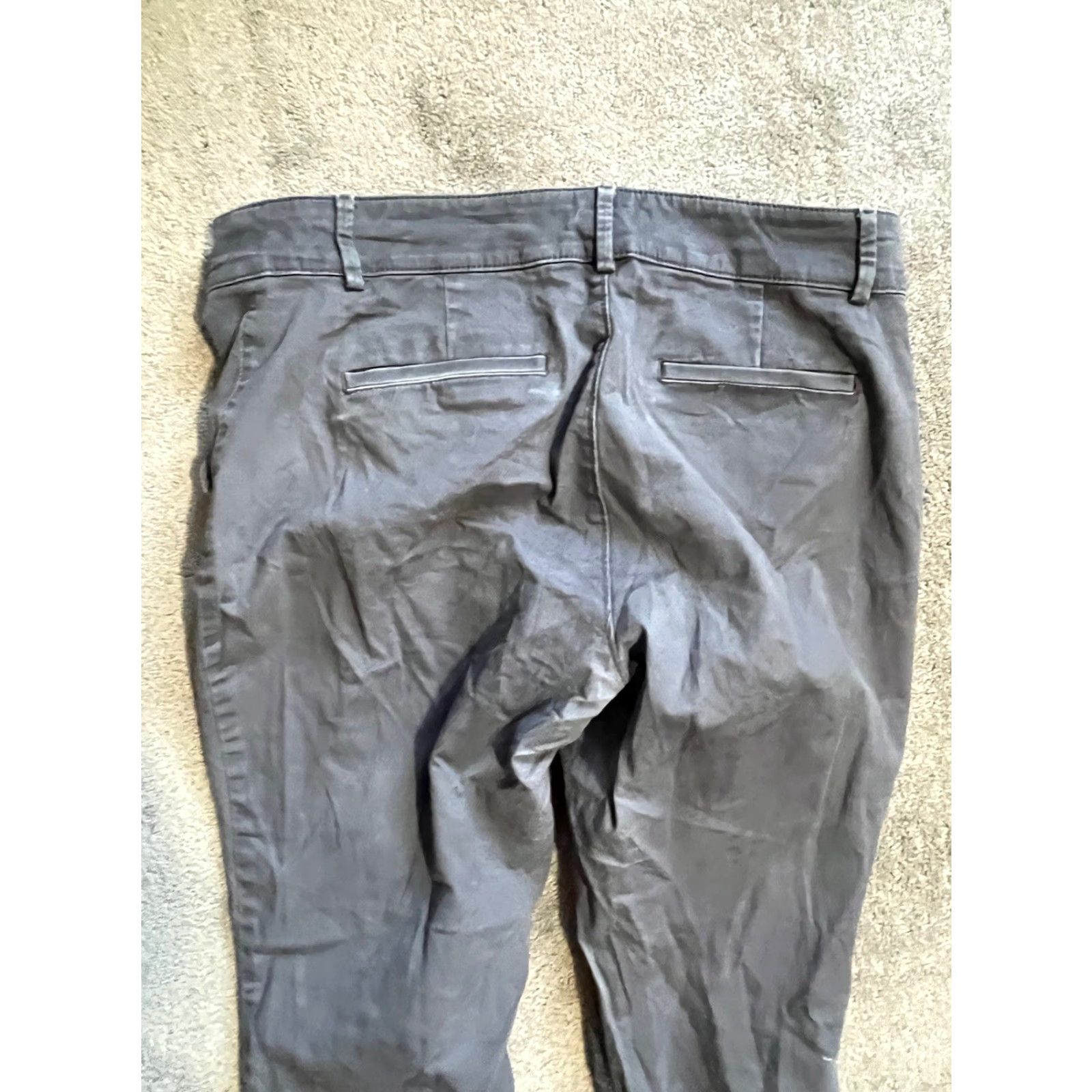Loft VINTAGE LOFT Dress Pants Skinny Ankle Women’s Size 12 Gray Cotton Spandex Viscose Pockets Size 34" / US 12 / IT 48 - 3 Thumbnail