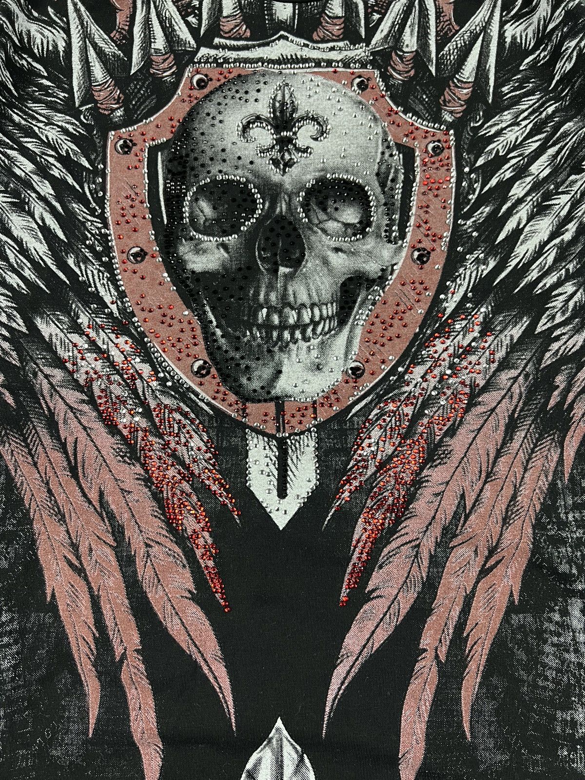 Vintage Crazy Y2K Vintage Affliction Style Skulls Skeleton Tee Shirt Size US L / EU 52-54 / 3 - 4 Thumbnail