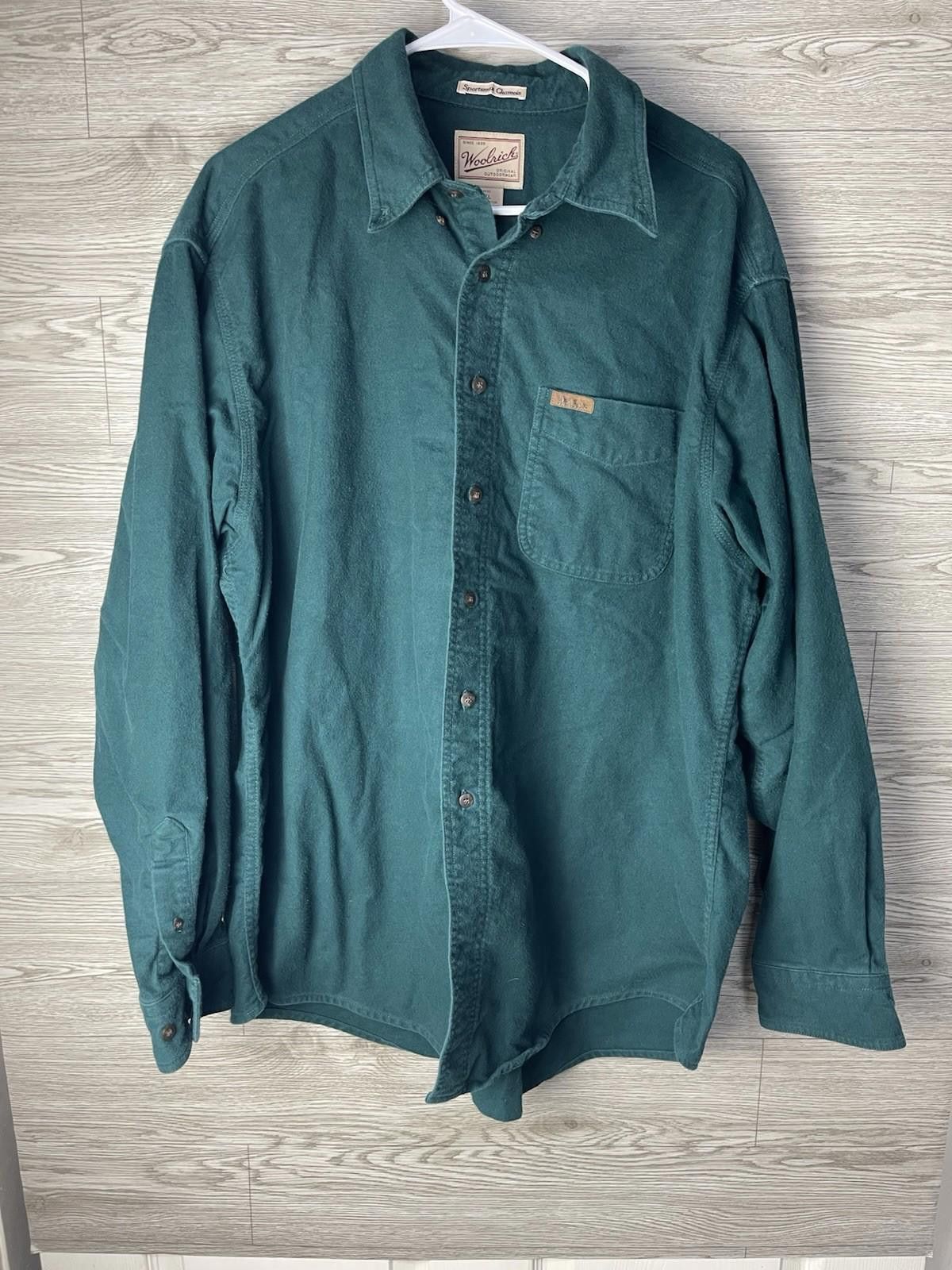 Woolrich Woolen Mills Woolrich Shirt Mens XL Green Sportsman Chamois Long Sleeve Size US XL / EU 56 / 4 - 1 Thumbnail