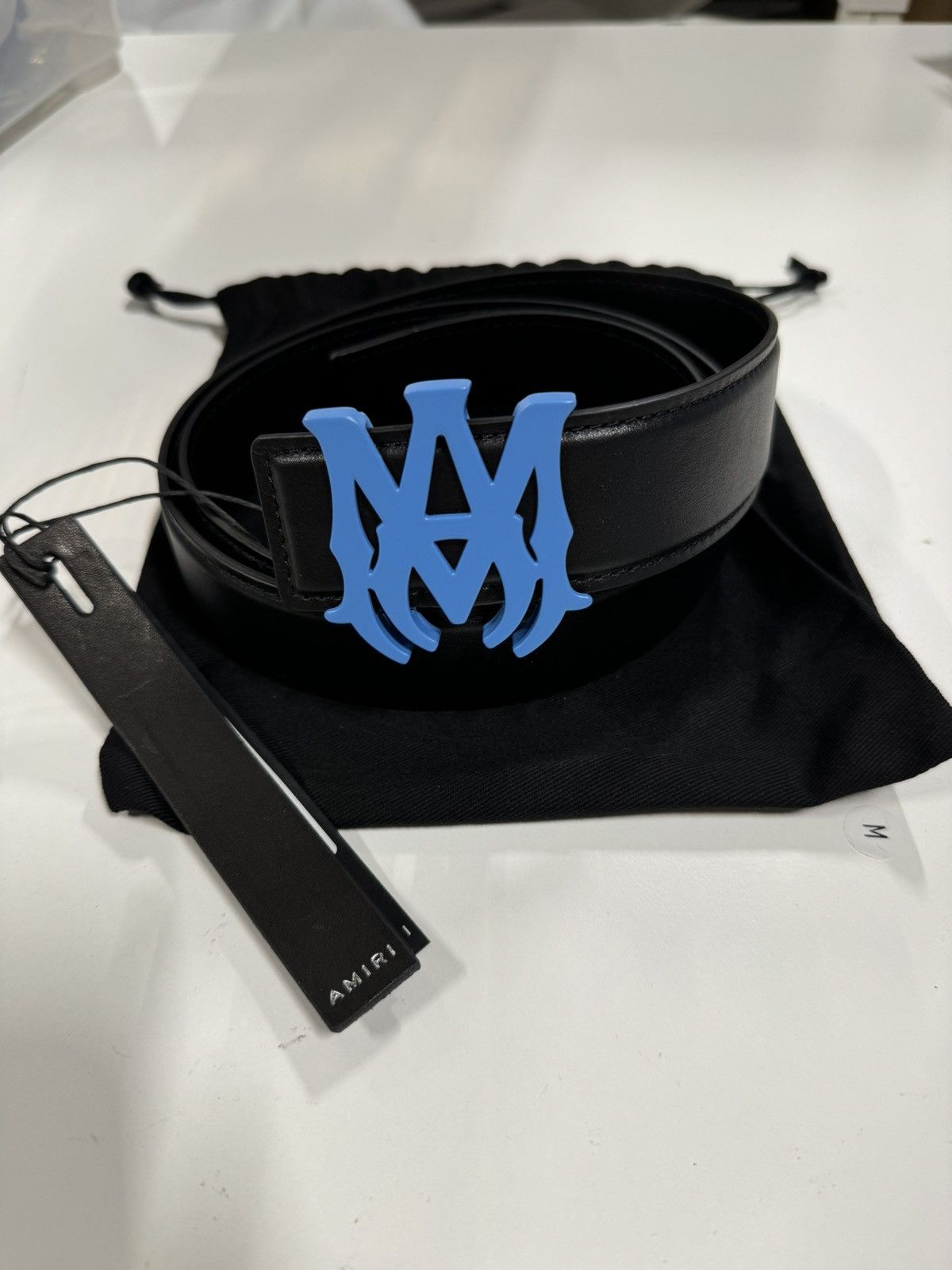 Amiri MA Logo Leather Belt | Grailed