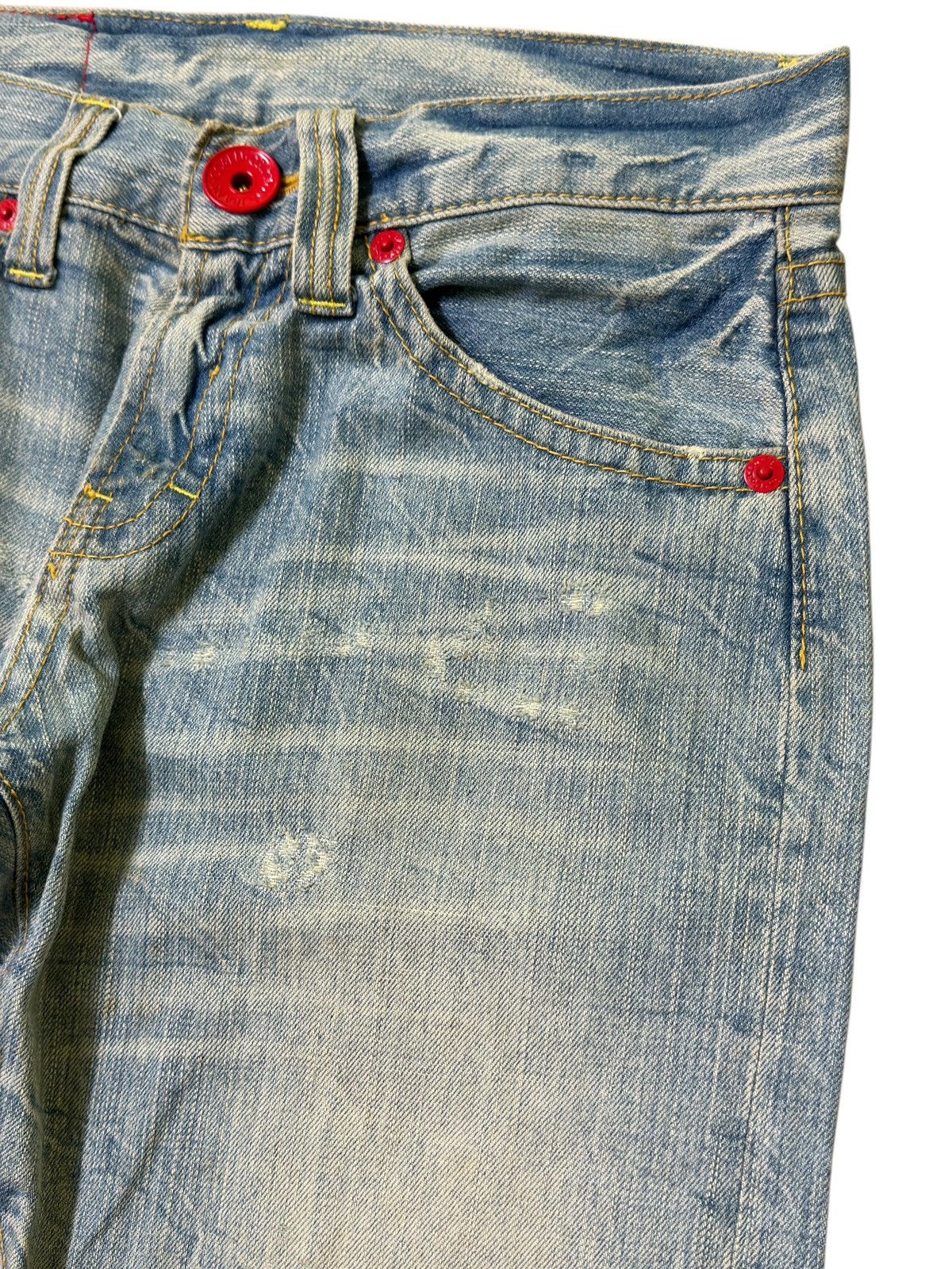 Japanese Brand Vintage COCOLULU Printed logo Distressed Acid Wash Denim Size US 31 - 9 Thumbnail