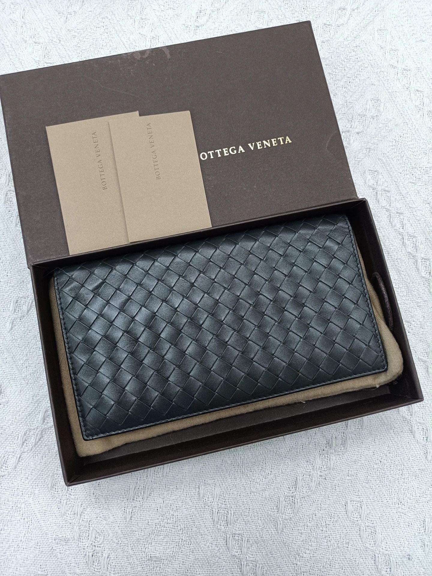 Bottega Veneta Woven Leather Long Wallet in Black Size ONE SIZE - 2 Thumbnail