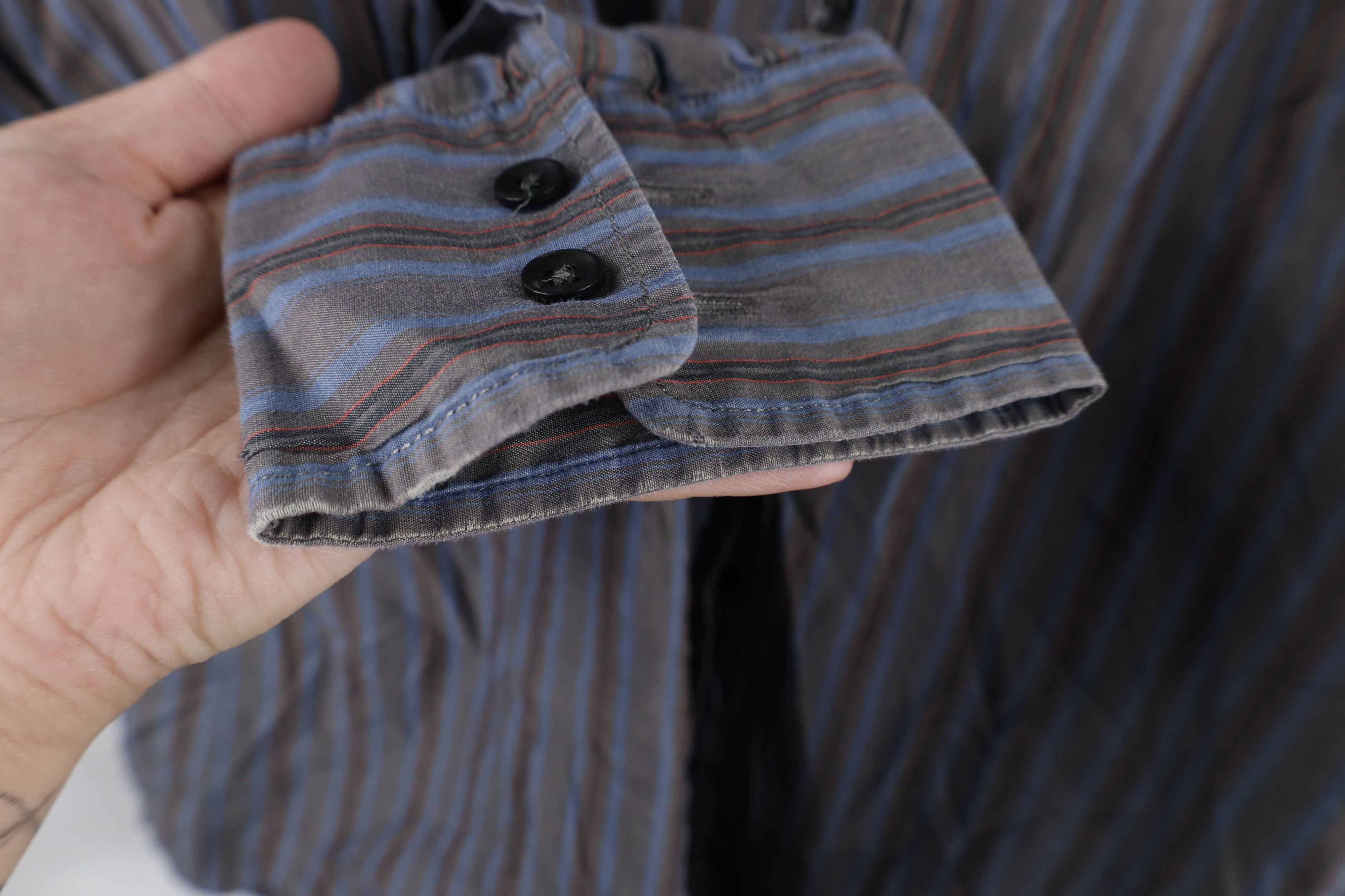 Hugo Boss × Vintage Hugo Boss Bodyline Striped Collared Button Shirt Cotton Size US L / EU 52-54 / 3 - 7 Thumbnail
