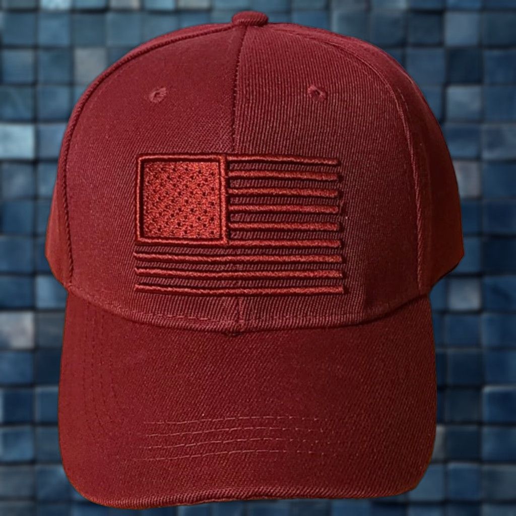 Vintage Vintage American Flag USA Patriotic Baseball Cap Men Adjustable Burgundy Size ONE SIZE - 1 Thumbnail