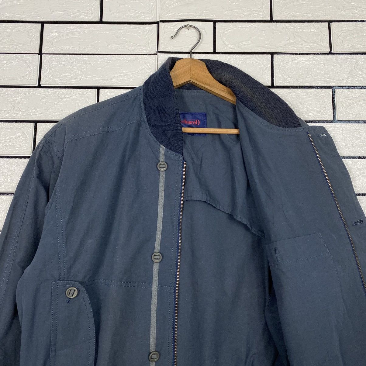 Japanese Brand 📌Vintage Bomber Jacket Fly Cacharel Bondage Design Size US L / EU 52-54 / 3 - 13 Thumbnail
