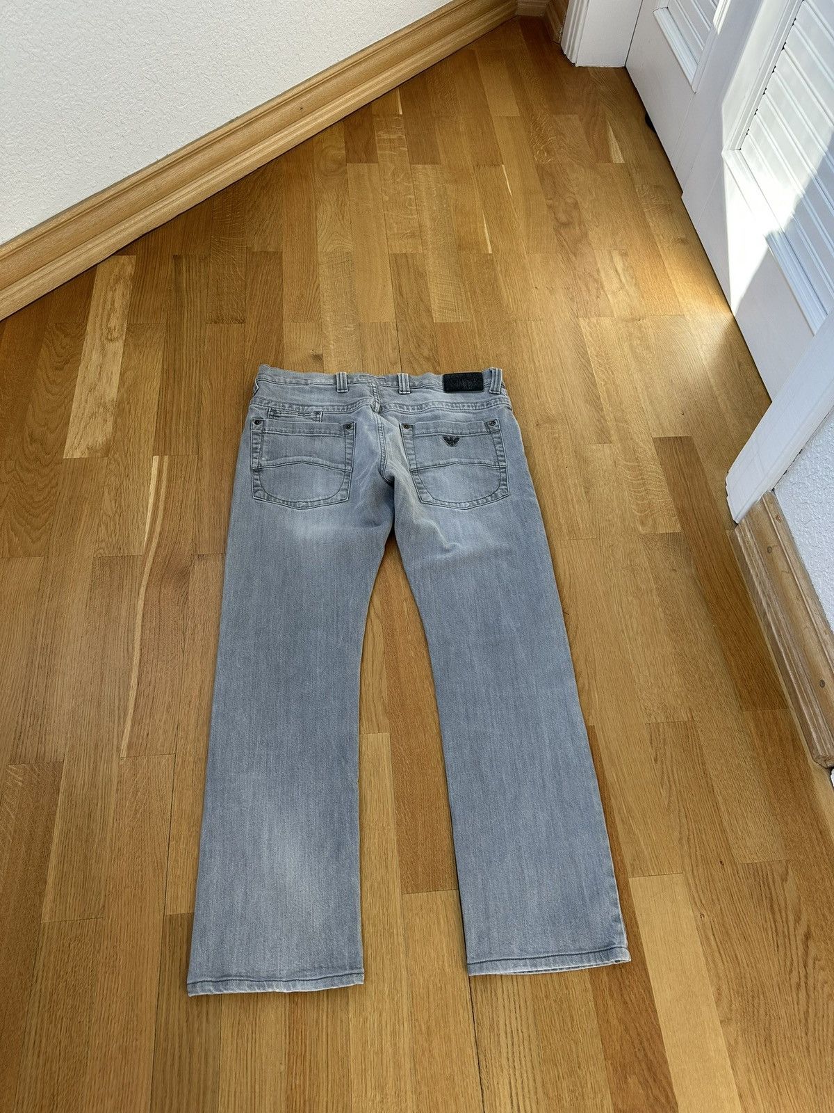 Giorgio Armani Vintage Giorgio Armani Gray Denim Jeans Metal Logo 33 Size Size US 33 - 2 Thumbnail