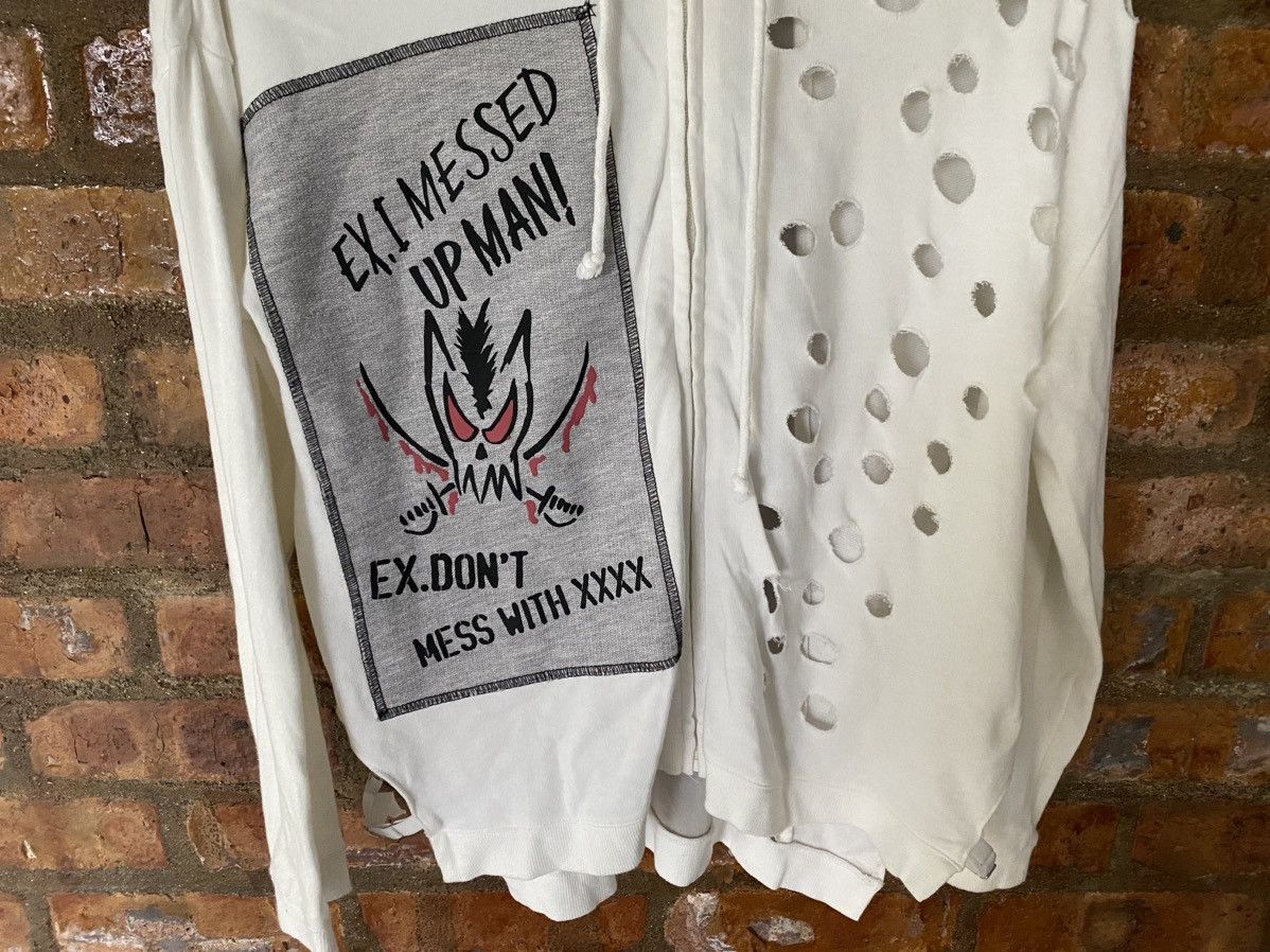 Japanese Brand Glad News japan “O” distressed mesh back hoodie Size US M / EU 48-50 / 2 - 4 Thumbnail