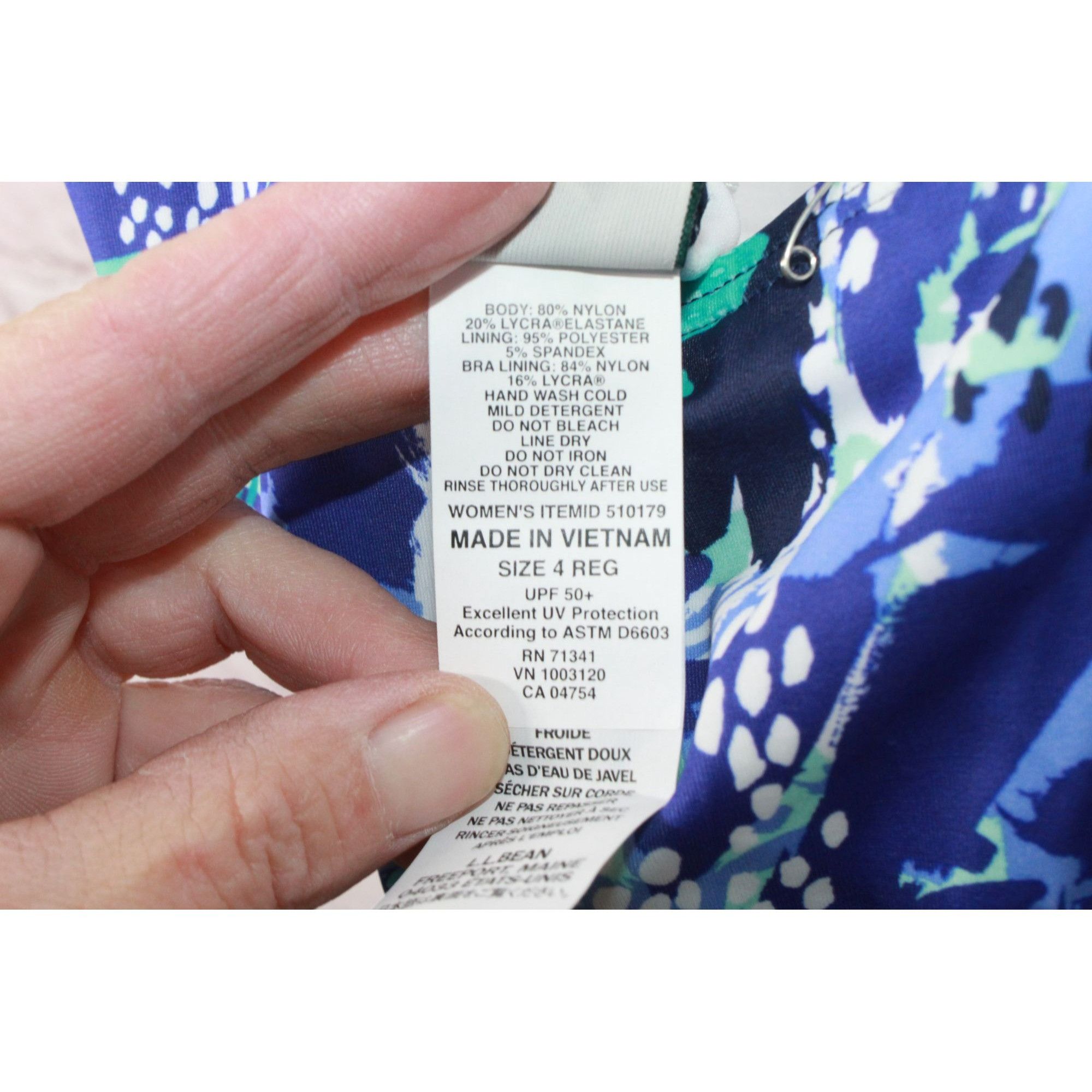 L.L. Bean × Swims LL Bean Women's Swimwear Scoopneck Tankini Top Blue Print Size S / US 4 / IT 40 - 8 Thumbnail