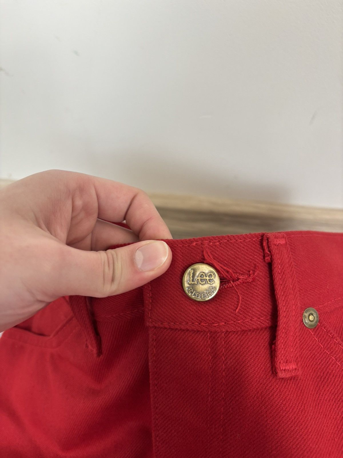 Lee Vintage 1980s Lee Riders 1952 Red Denim Jeans Straight Leg Size US 29 - 8 Thumbnail
