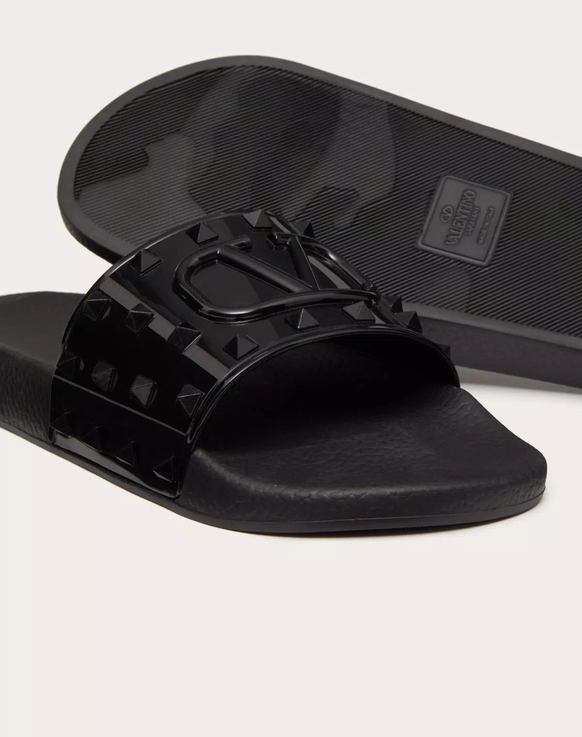 Valentino oc11z0625 Rubber Summer Signature Slide Sandal in Black Size US 10 / EU 43 - 5 Thumbnail