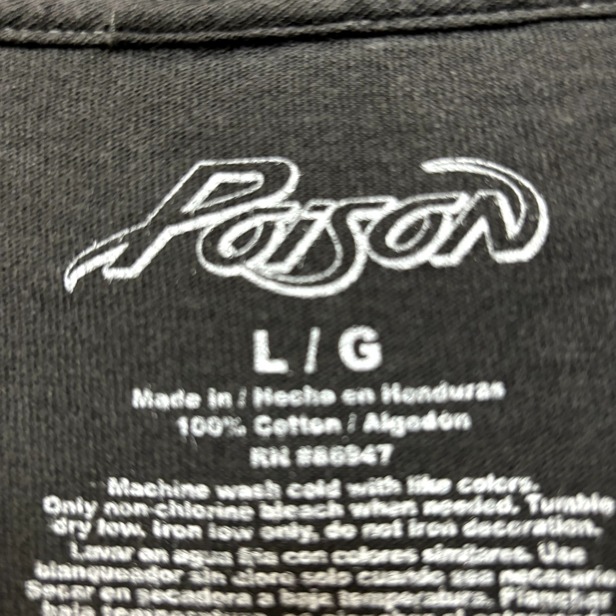 Band Tees Poison Flesh and Blood Tattoo Heavy Metal Tee L Size US L / EU 52-54 / 3 - 4 Thumbnail