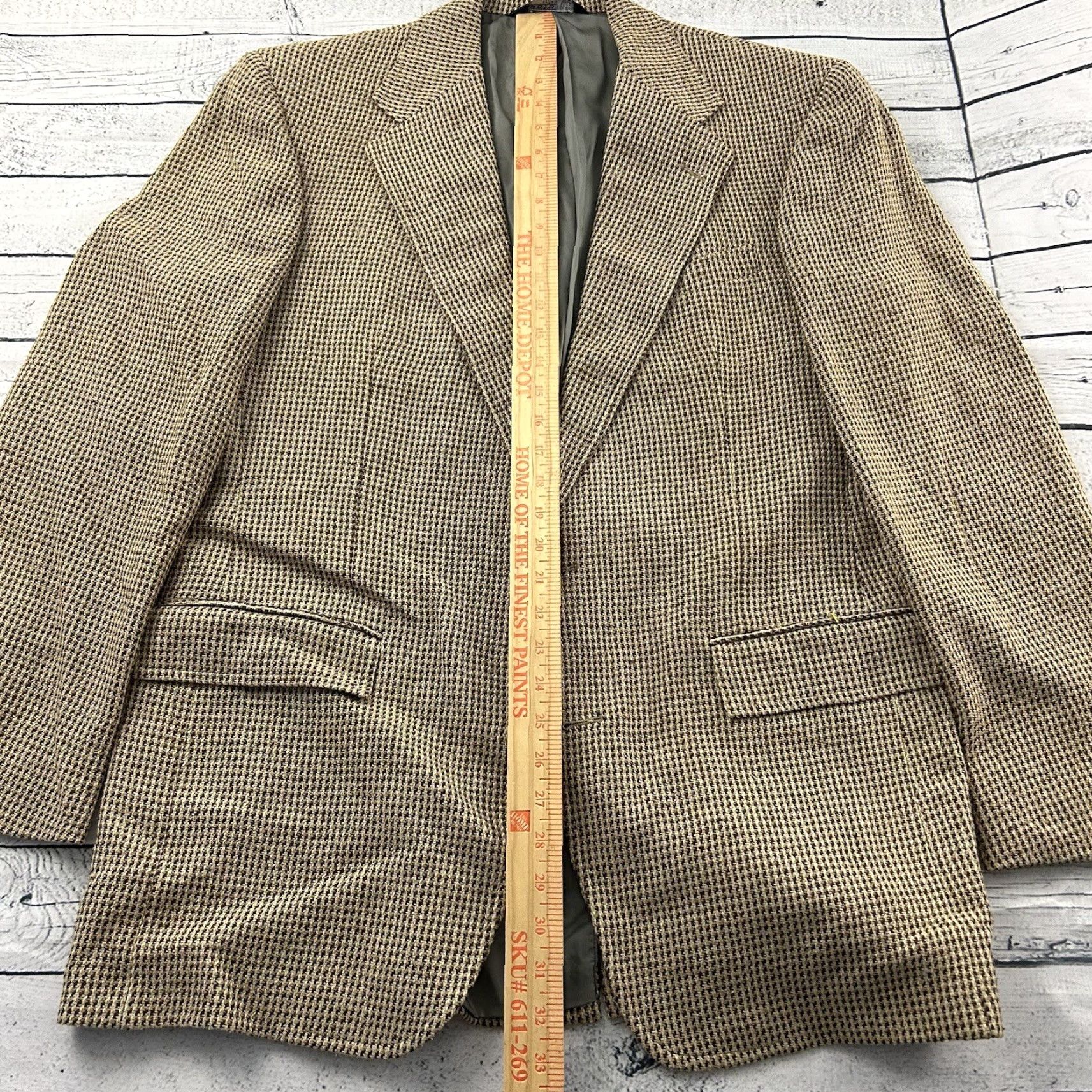 Polo Ralph Lauren Polo Ralph Lauren Blazer Silk Houndstooth 2 Button Long Beige 42 Men's Size US XL / EU 56 / 4 - 3 Thumbnail