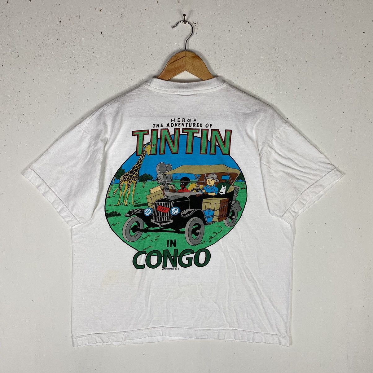 Vintage Vintage 90's TINTIN IN CONGO Comics Cartoon Graphic Tee Size US L / EU 52-54 / 3 - 2 Thumbnail
