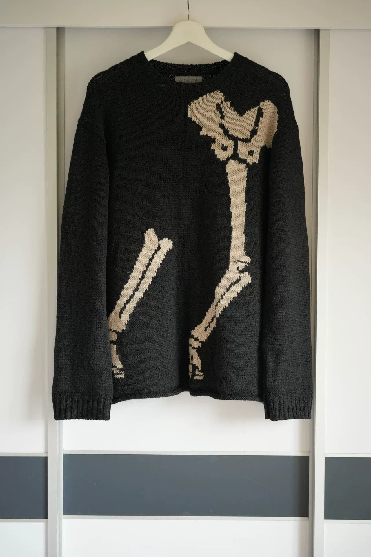 Yohji Yamamoto yohji yamamoto black skeleton sweater Size US L / EU 52-54 / 3 - 1 Thumbnail