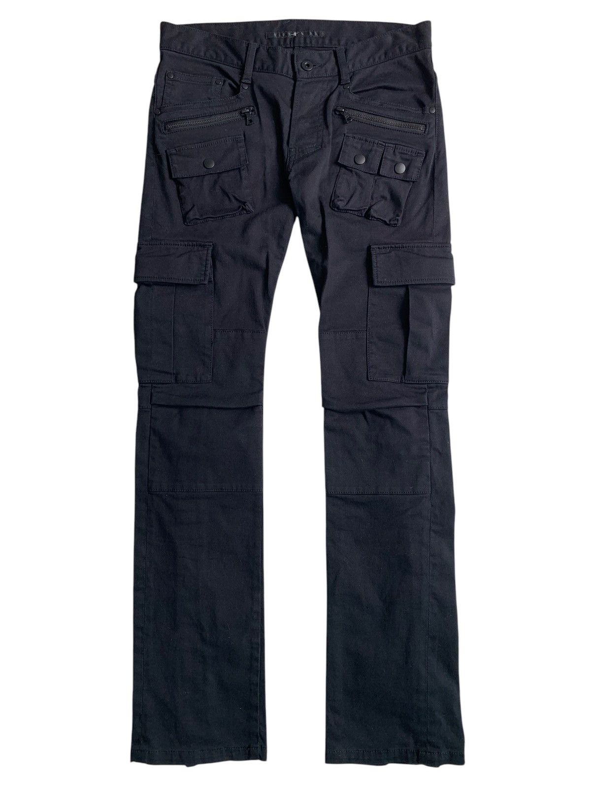 Japanese Brand No Id Multipocket Black Skinny Punk Pants Size US 30 / EU 46 - 1 Thumbnail