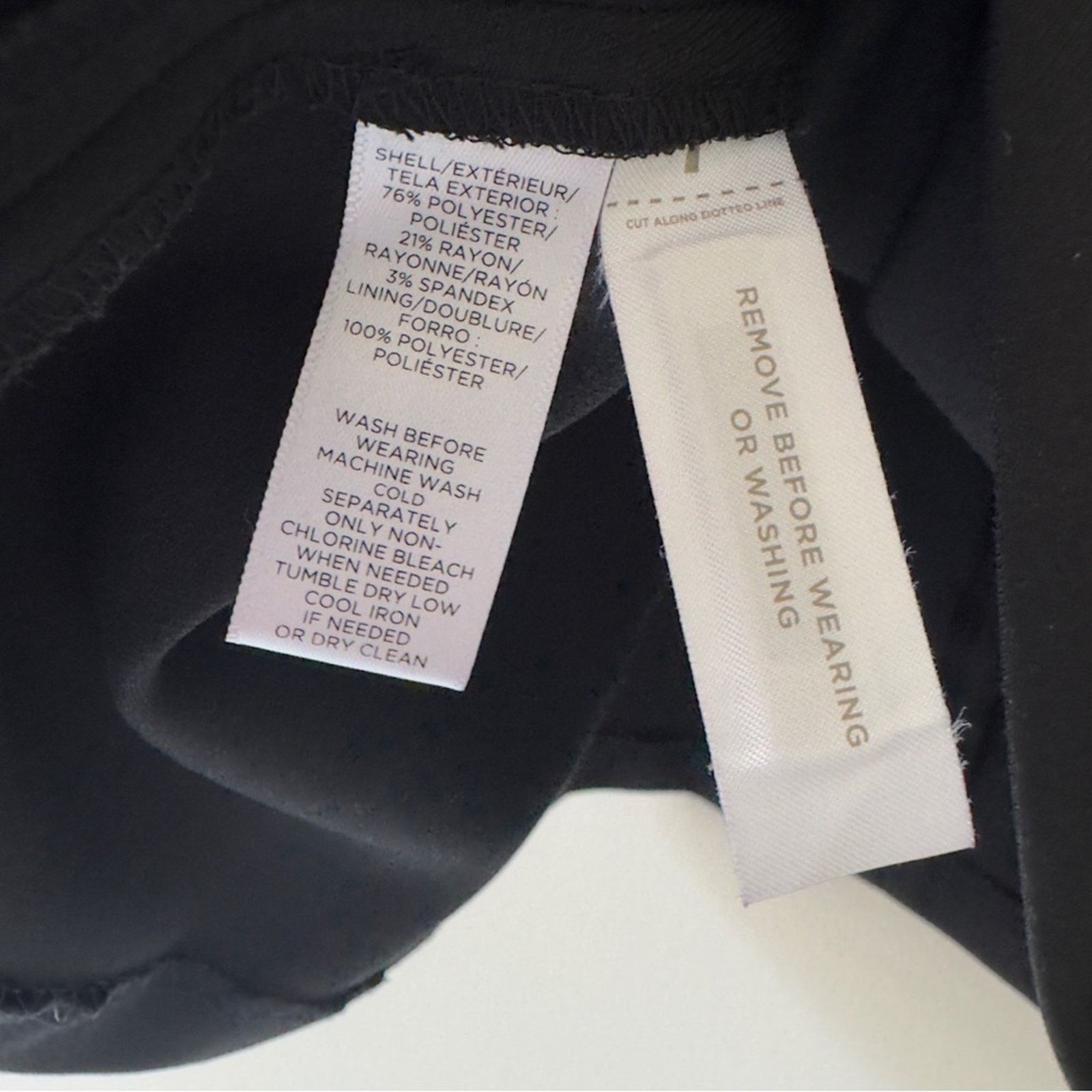 Loft LOFT Black A-Line Mini Dress V-Neck Sleeveless Solid Minimal Size L / US 10 / IT 46 - 9 Thumbnail