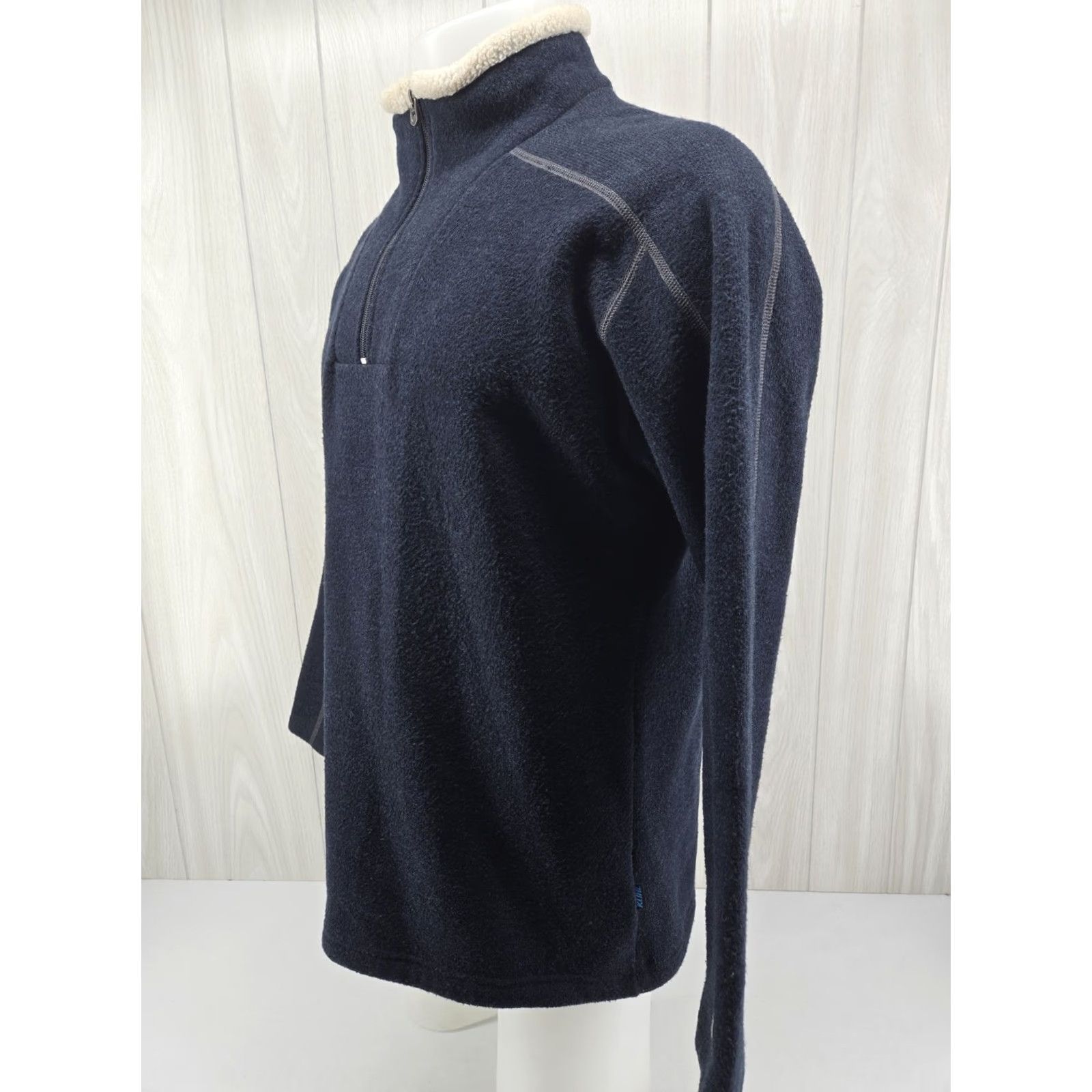 Vintage Kuhl Alfpaca Fleece 1/4 Zip Pullover Blue Men's Large Size US L / EU 52-54 / 3 - 3 Thumbnail