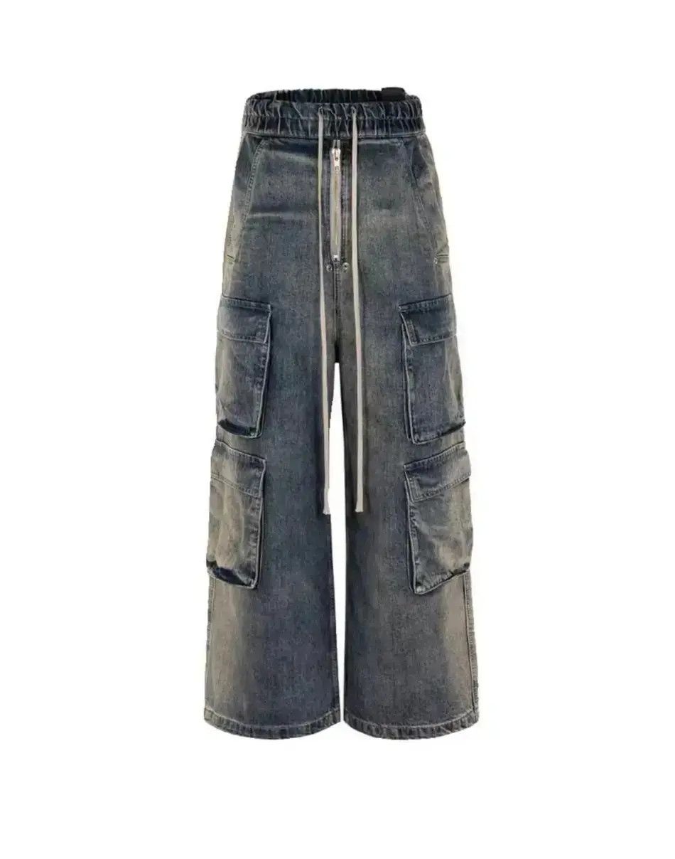 Japanese Brand Heavy vintage gradient washed wide-leg loose jeans Size US 34 / EU 50 - 6 Thumbnail