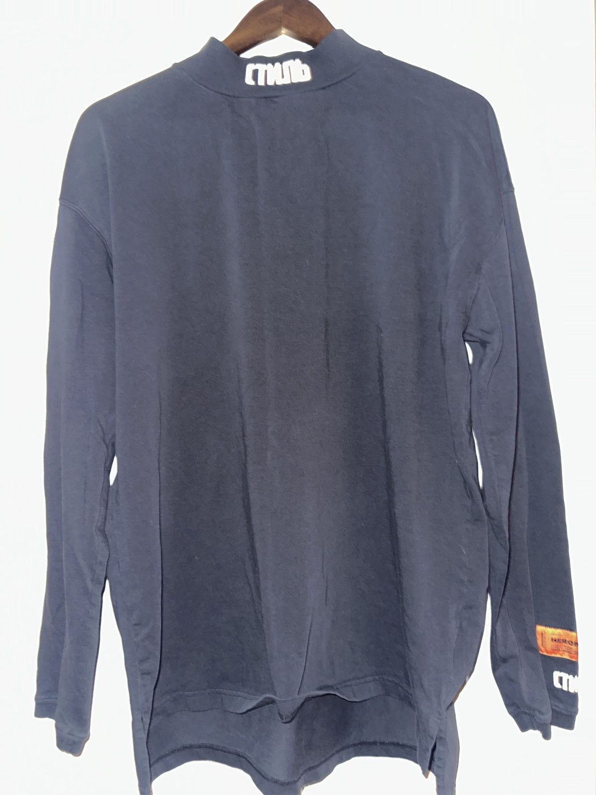 image of Heron Preston Athletic Moc Neck in Black, Men's (Size Medium)