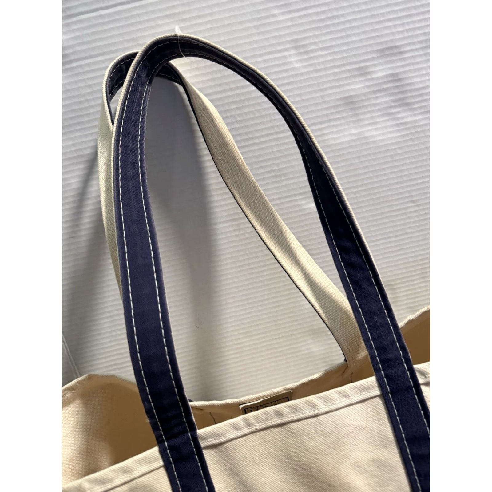 Vintage VINTAGE L.L. BEAN Boat and Tote Large Navy Blue Made in USA Monogram Jack Tote Mens Unisex Adults 90s Canvas Navy Blue Size ONE SIZE - 3 Thumbnail