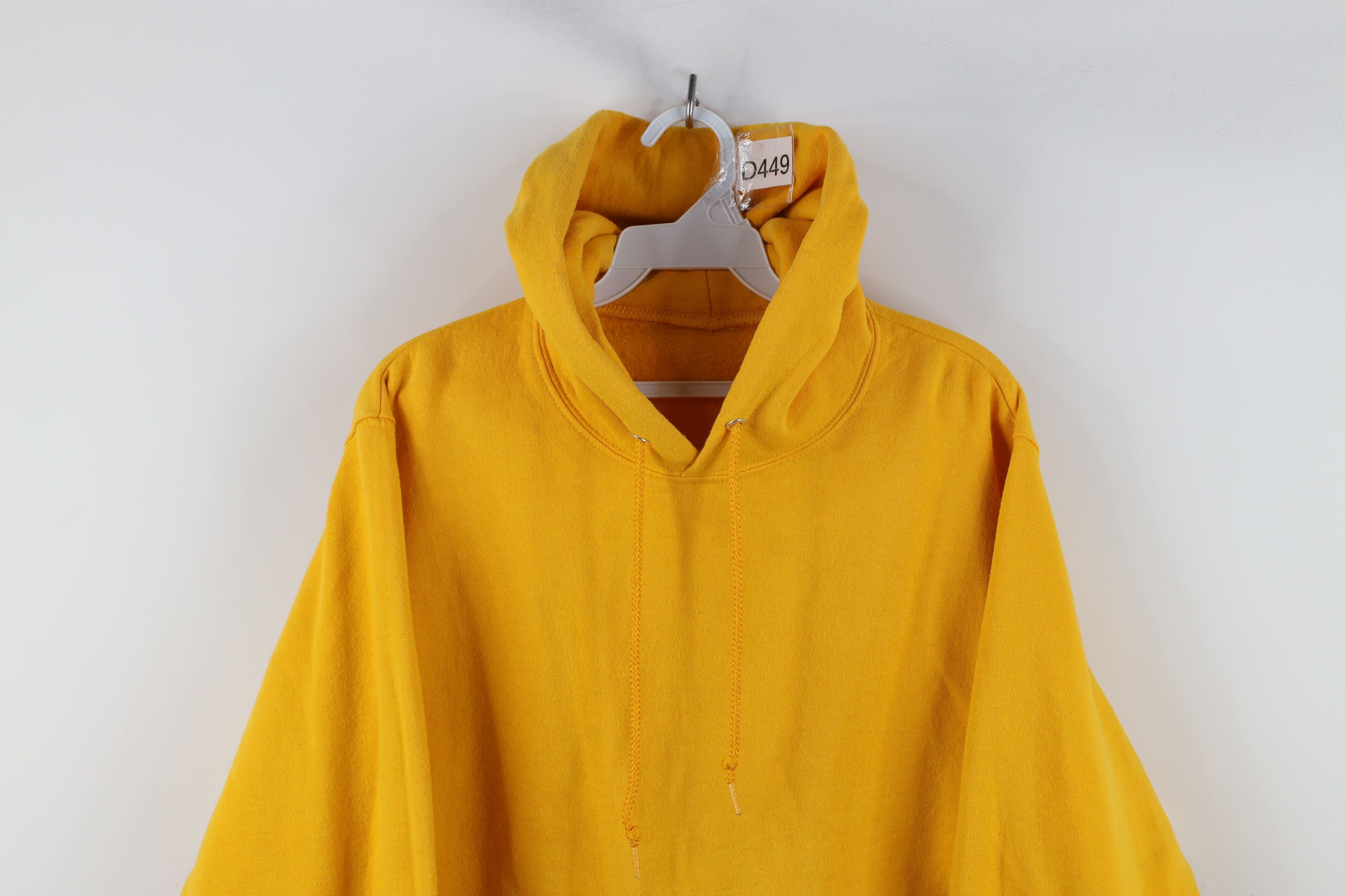 Vintage Vintage 90s Streetwear Blank Hoodie Sweatshirt Yellow Size US S / EU 44-46 / 1 - 2 Thumbnail