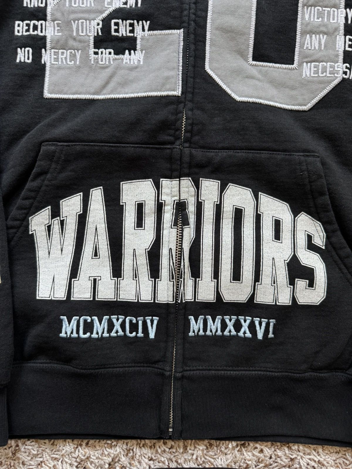 Supreme Warriors Appliqué Zip Up Hooded Sweatshirt Black Size US XL / EU 56 / 4 - 7 Thumbnail