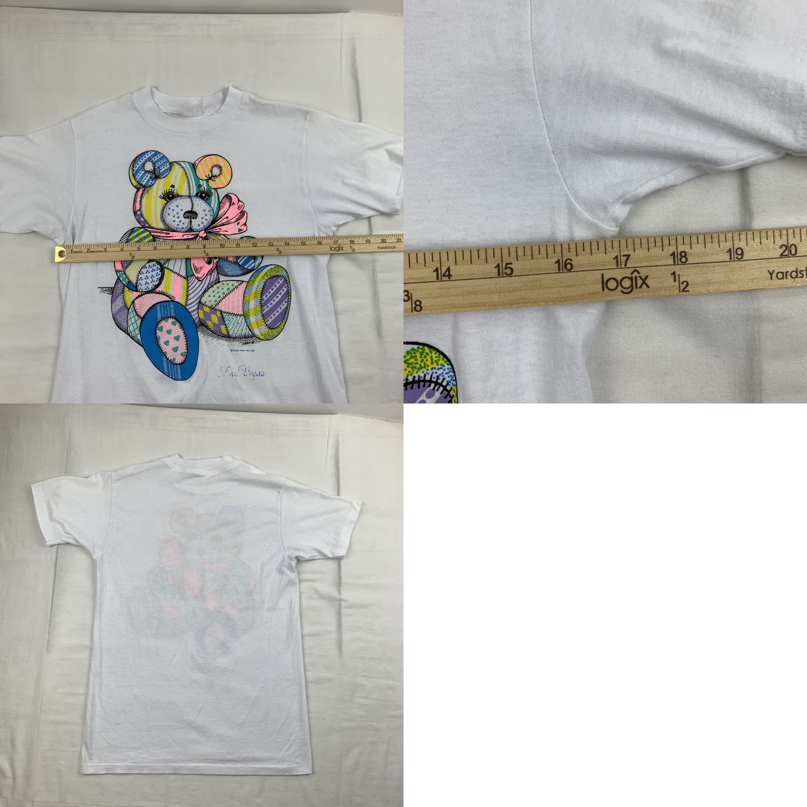 Vintage Vintage Las Vegas Teddy Bear Graphic Shirt Womens Medium White Cute 90s Fun USA Size M / US 6-8 / IT 42-44 - 8 Thumbnail