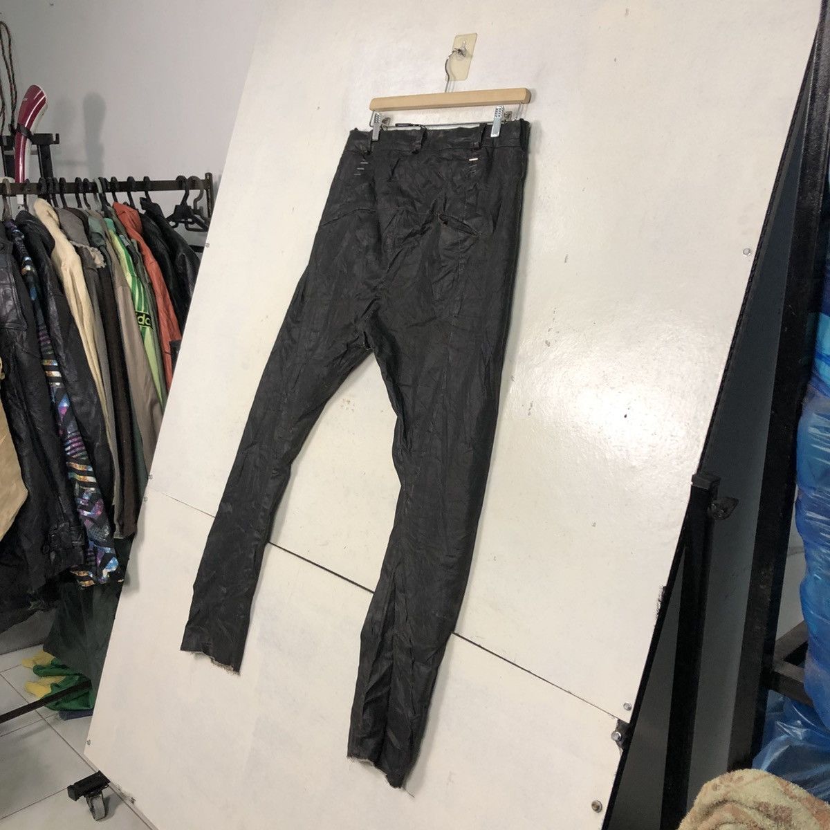 Japanese Brand Masnada Made in Italy Wax Biker Pants Parachute Bondage Size US 32 / EU 48 - 14 Thumbnail