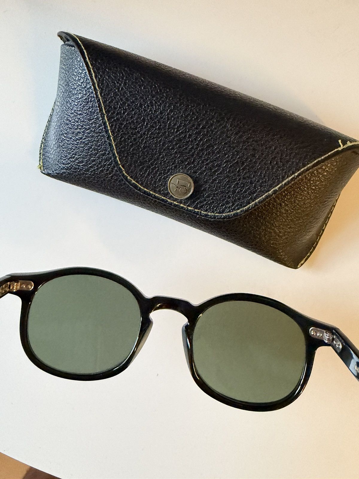 Moscot Black Tinted Round Sunglasses Size 46