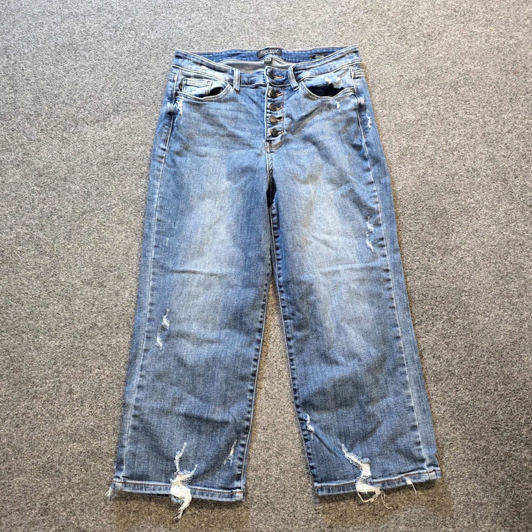 Vintage Judy Blue Jeans Women 29 Blue Wide Leg Jeans High Rise Stretch Casual Size 29" - 2 Thumbnail