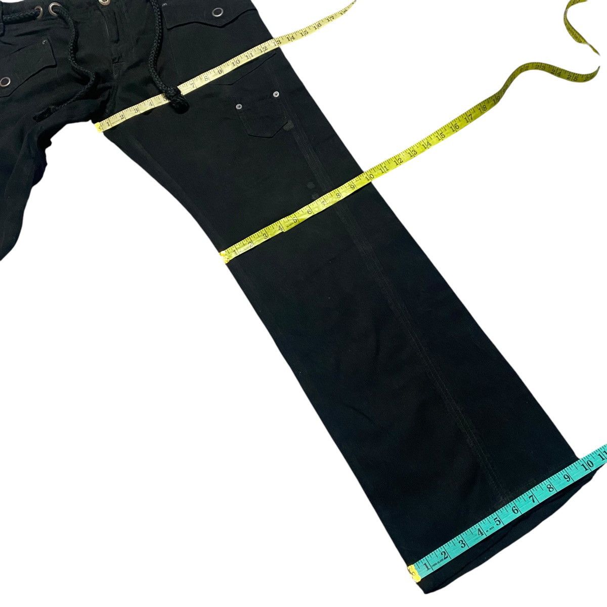 Japanese Brand Japanese Brand Bartack Black Cargo Pants Drawstring Size US 33 - 17 Thumbnail