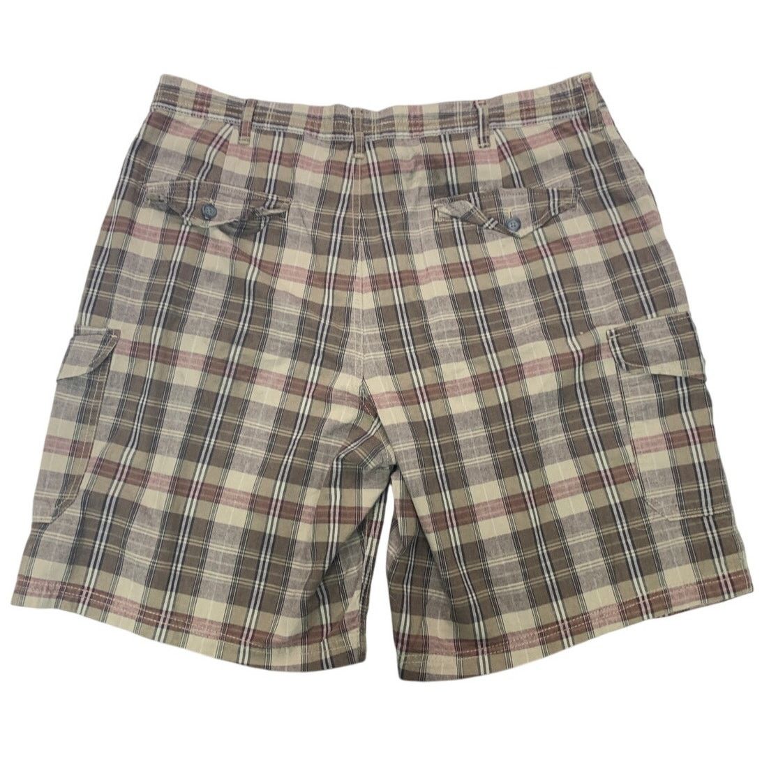 Basic Editions Basic Editions Mens Size 42 Brown Plaid Bermuda Cargo Shorts Size US 39 - 2 Thumbnail
