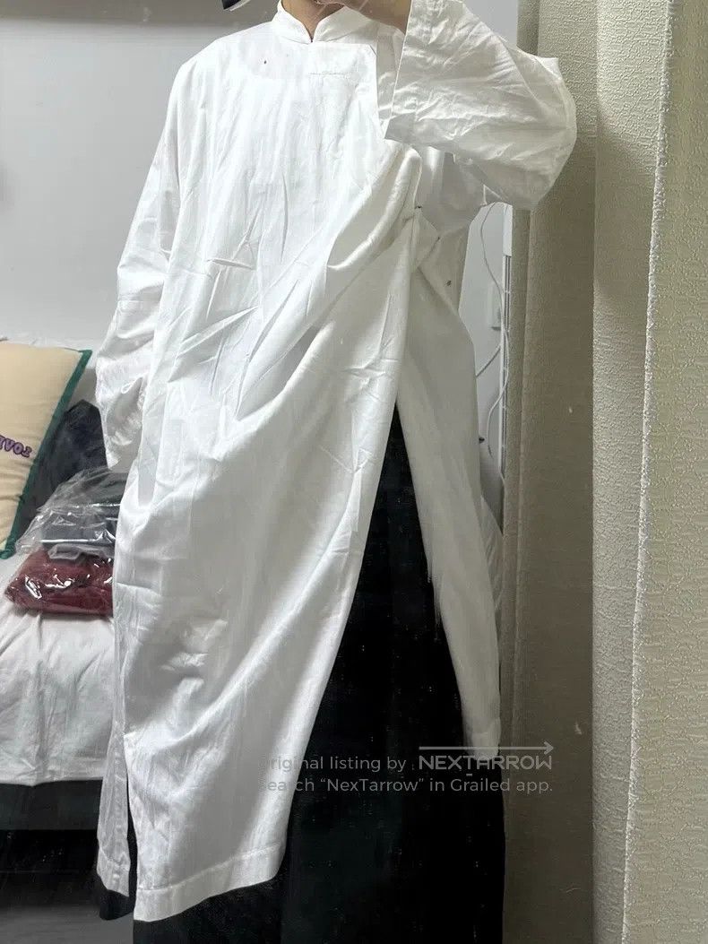Comme des Garcons Comme Des Garcons White Long Sleeve Chinese Shirt Dress Size S / US 4 / IT 40 - 2 Thumbnail