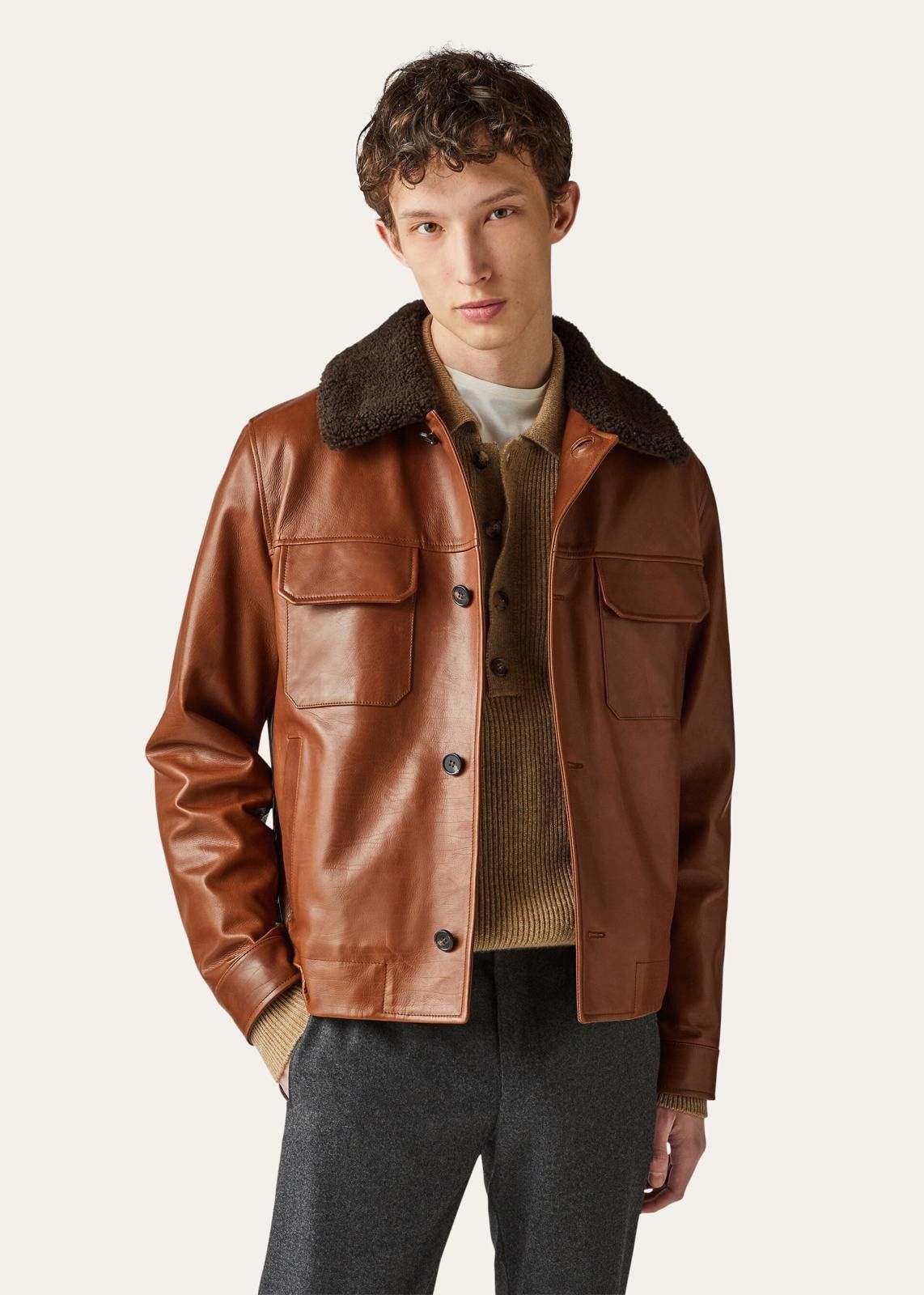 Loro Piana o1srvl11e1224 Reefton Shearling Calf Leather Jacket in Brown Size US M / EU 48-50 / 2 - 7 Thumbnail