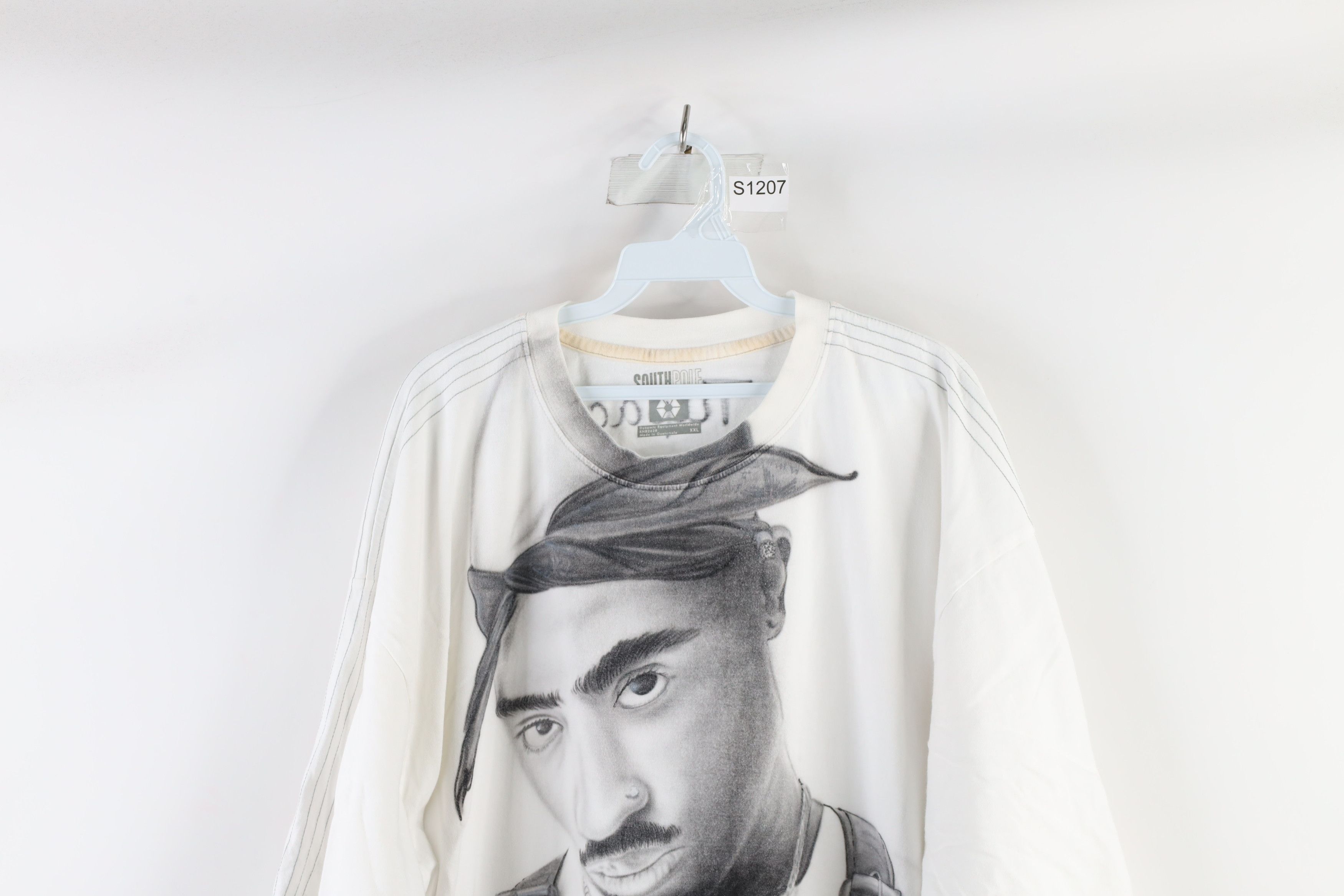 Southpole × Vintage Vintage Southpole Distressed Airbrush 2Pac Rap Tee T-Shirt Size US XXL / EU 58 / 5 - 2 Thumbnail