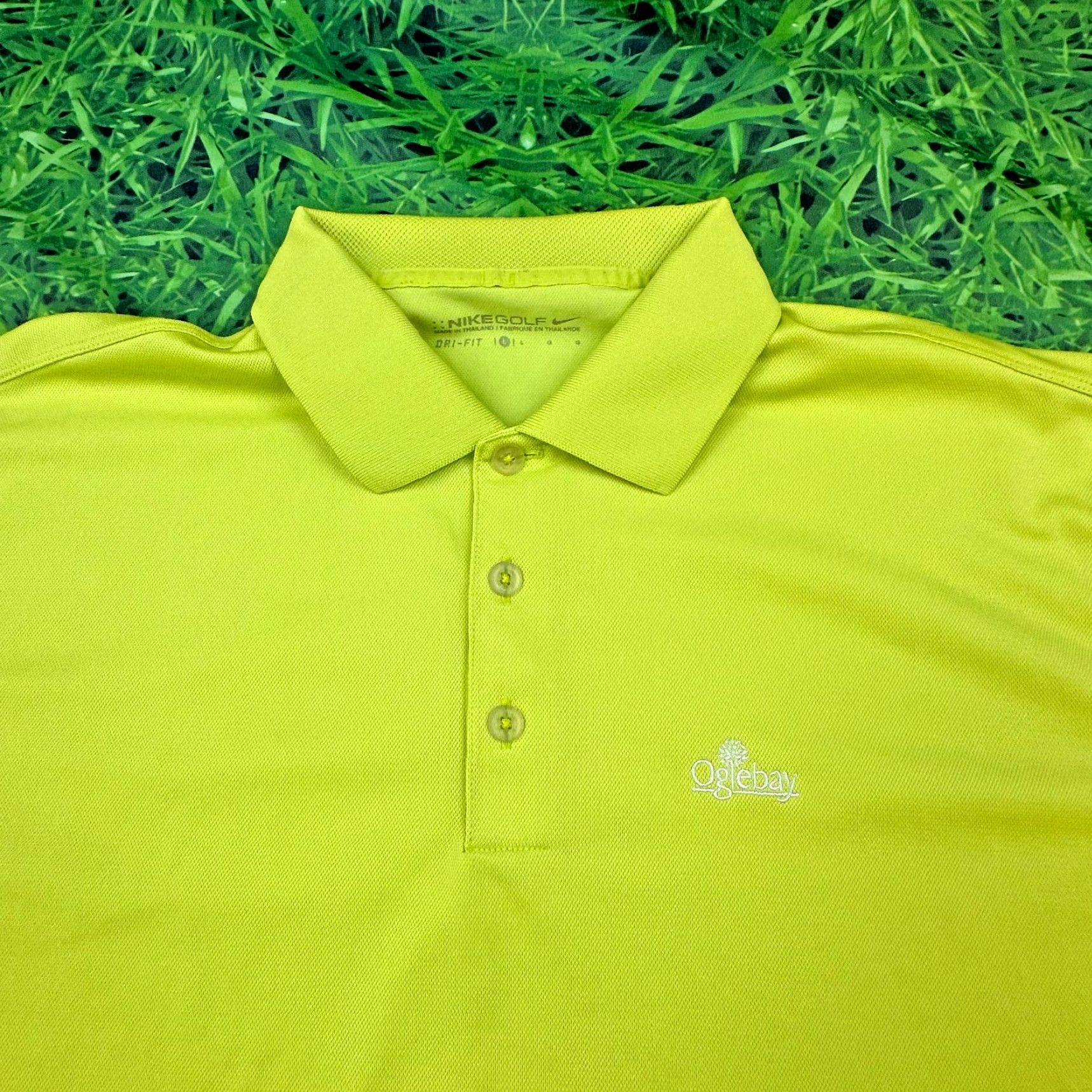 Nike Nike Dri-Fit Golf Shirt Mens Large Yellow Embroidered Swoosh Resort Oglebay Polo Shirt Size US L / EU 52-54 / 3 - 2 Thumbnail
