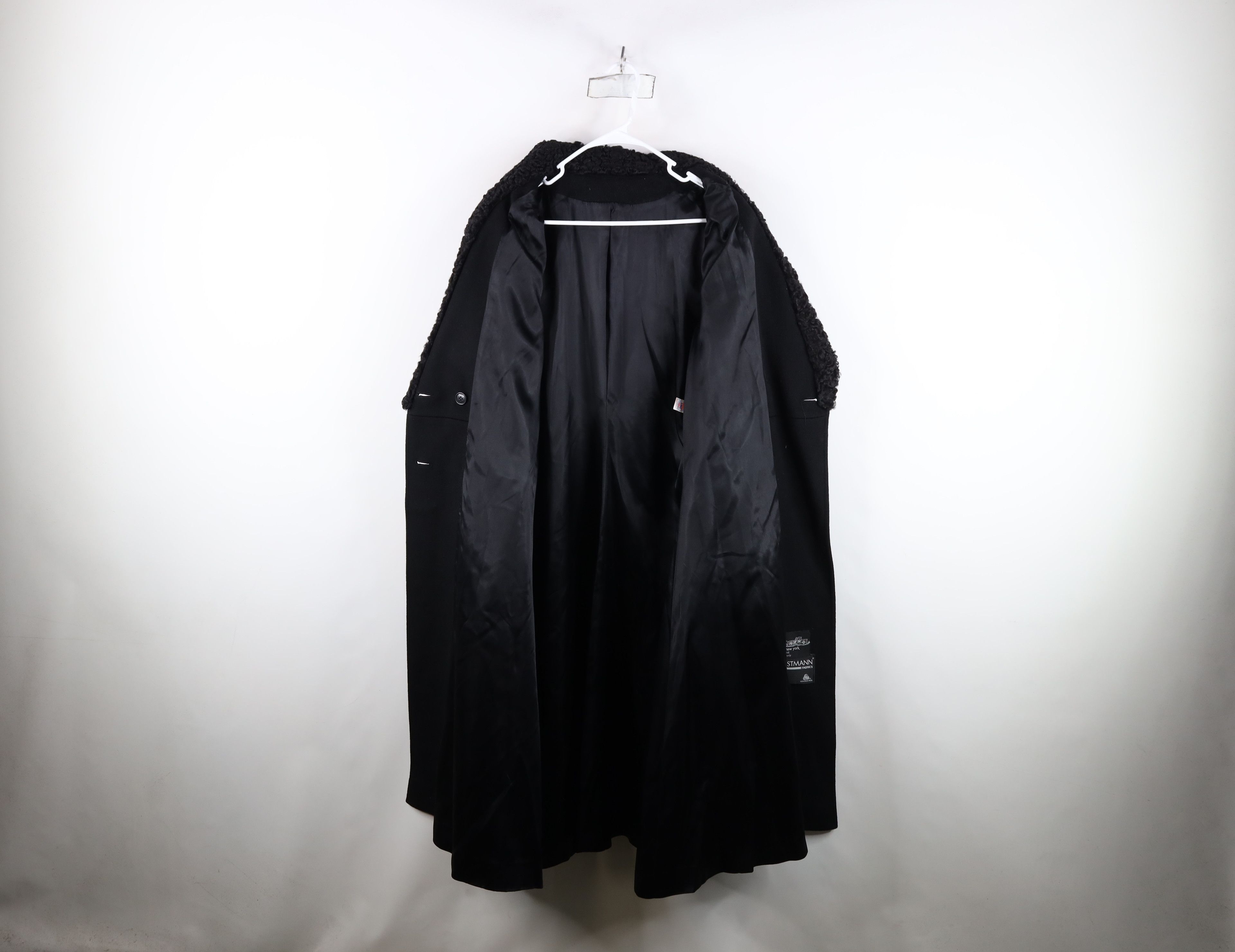 Vintage Vintage 80s 90s Mod Velvet Wool Overcoat Jacket Black USA Size L / US 10 / IT 46 - 9 Thumbnail