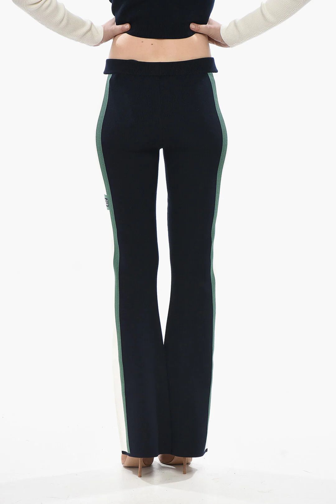 Palm Angels og1mm0326 Knit Bootcut Pant in Blue Size 30" / US 8 / IT 44 - 2 Thumbnail