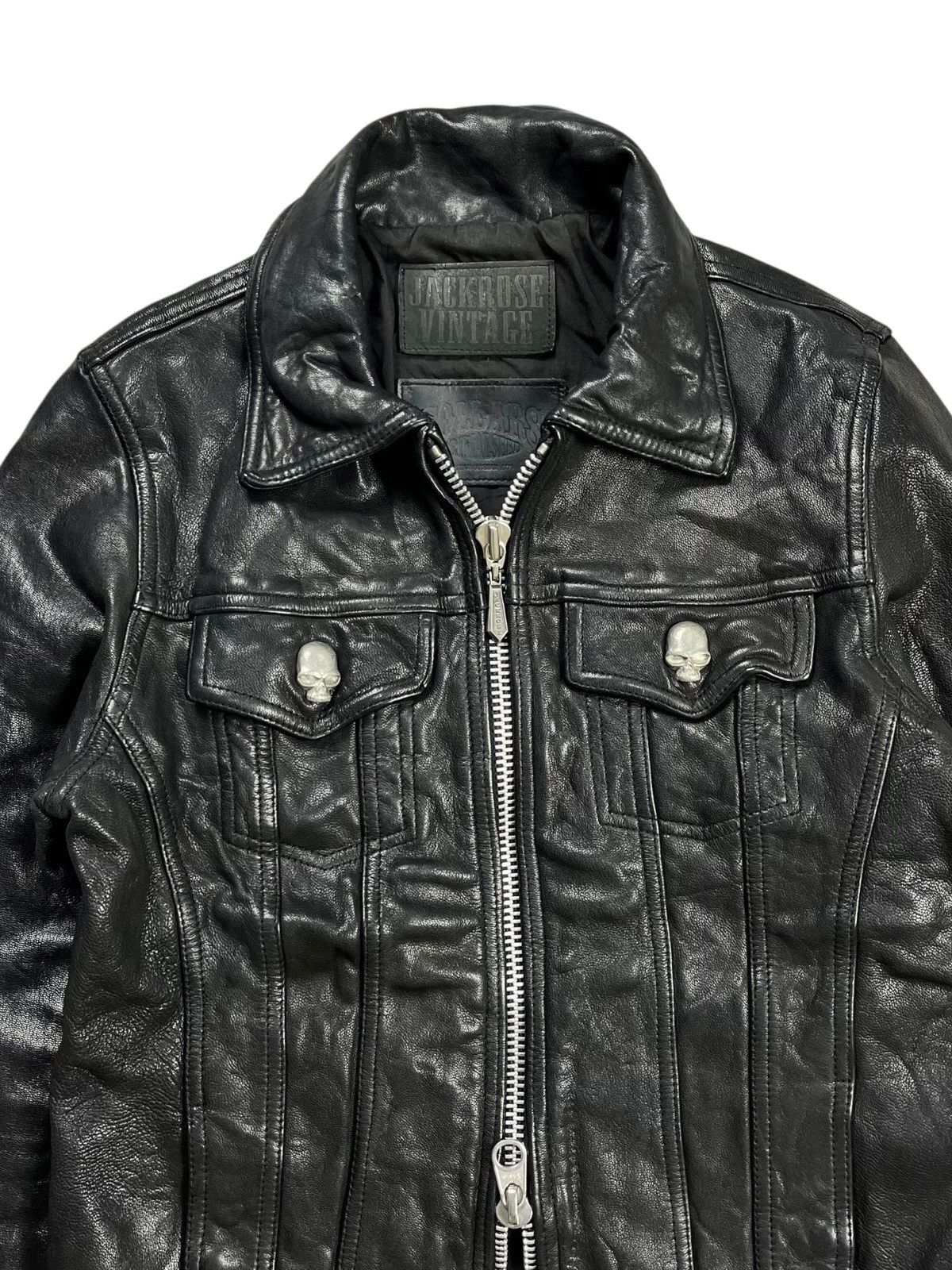 JACKROSE 2000s Jackrose x Collars - Skull Button Leather Jacket - Size US M / EU 48-50 / 2 - 7 Thumbnail