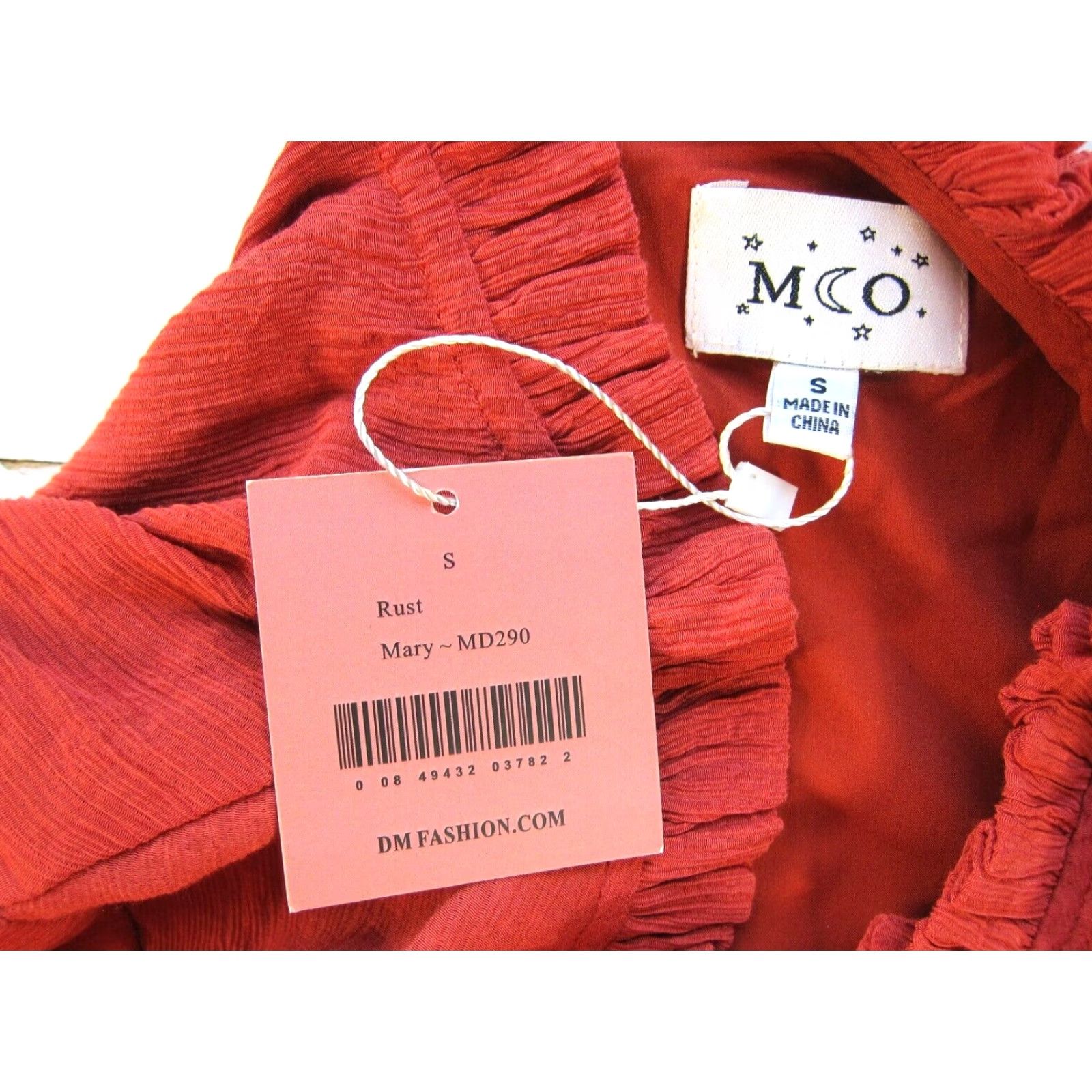 Vintage NWT MCO Rust Orange Rayon High Neck Pocket Long Sleeve Midi Mary Dress Small Size S / US 4 / IT 40 - 3 Thumbnail