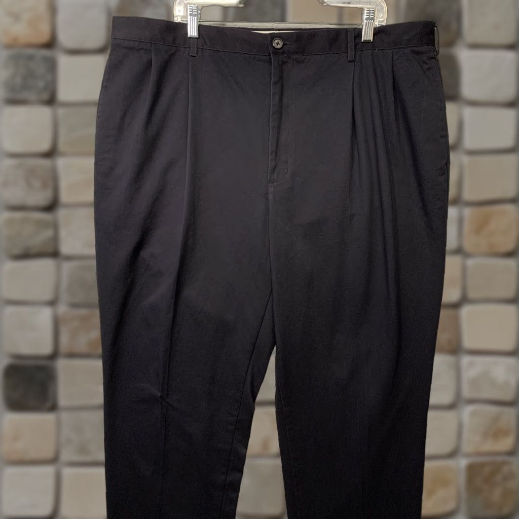 Lands' End Lands' End Men's Dress Pants 42T Dark Blue Traditional Fit Straight Leg 100% Cotton Regular Size 42 Inseam 37 in Mens Size US 42 / EU 58 - 1 Thumbnail