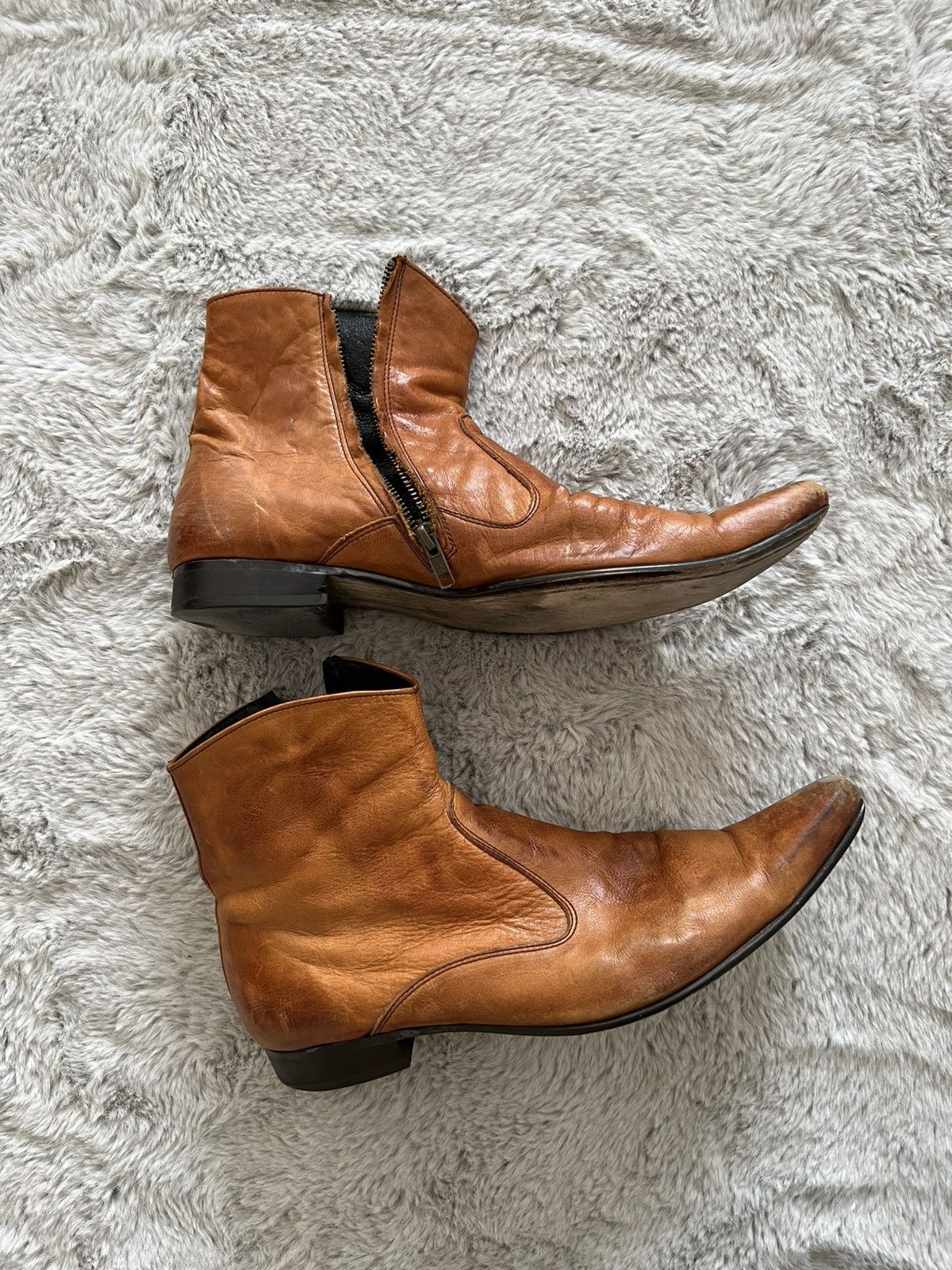 Vintage Whoop'-de-doo' Archive Japan Leather Zipper Boots Size US 9.5 / EU 42-43 - 2 Thumbnail