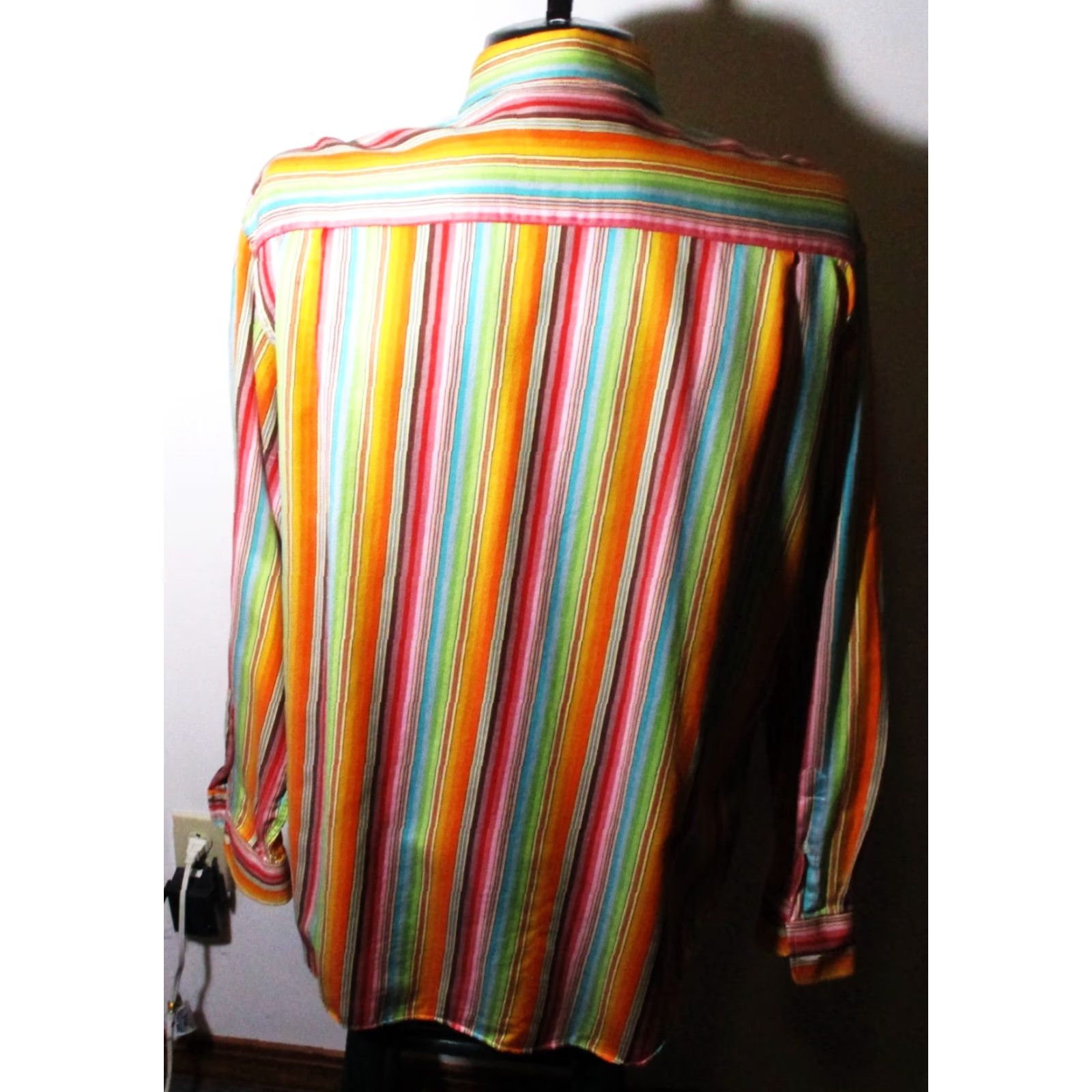 Paul & Shark VINTAGE PAUL & SHARK Yachting Orange Striped Long Sleeve Shirt Mens XL Size US XL / EU 56 / 4 - 5 Thumbnail
