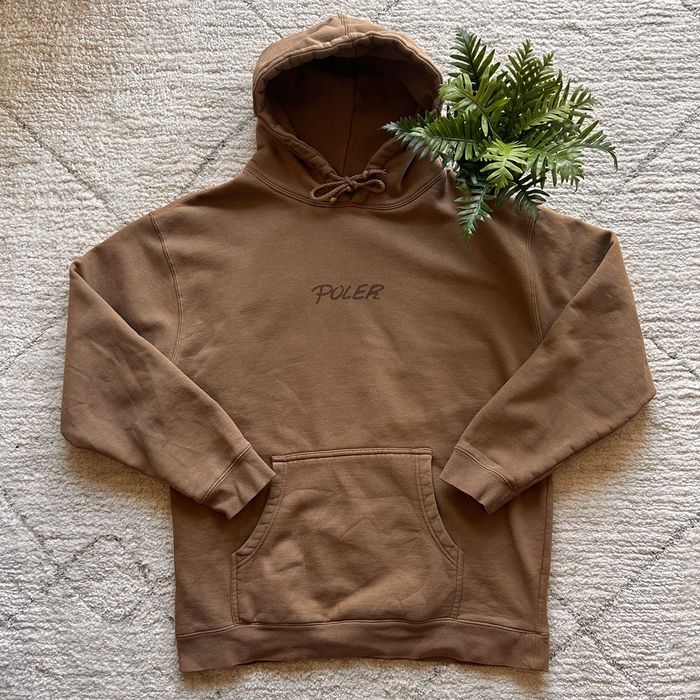 Vintage Heavyweight Poler Stuff Logo Hoodie - Brown - L