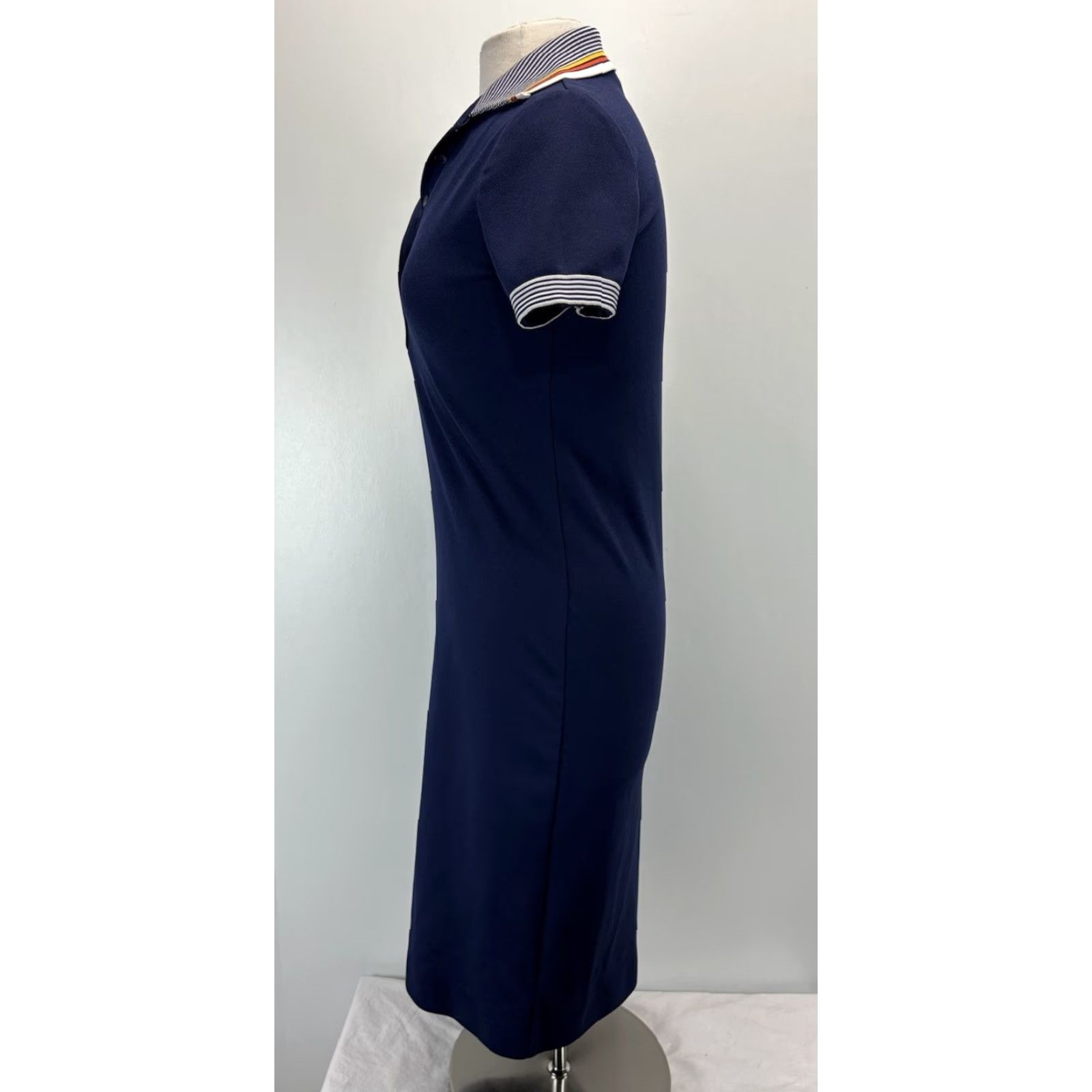 Vintage VINTAGE JC Penney Midi Polo Dress Shirt Dress Juniors 7/8 Navy Striped Collar 1960s Mens? Womens? Wait. Size M / US 6-8 / IT 42-44 - 2 Thumbnail