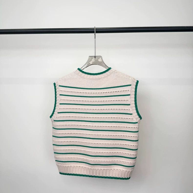 Gucci Gucci Green striped hollow wool vest 2503-Nextarrow Size US M / EU 48-50 / 2 - 2 Thumbnail