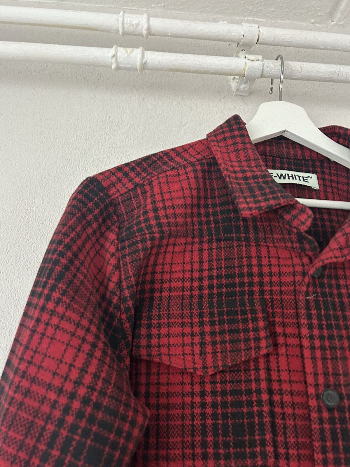 Off-White Check Wool Tartan Shirt Size US M / EU 48-50 / 2 - 9 Thumbnail