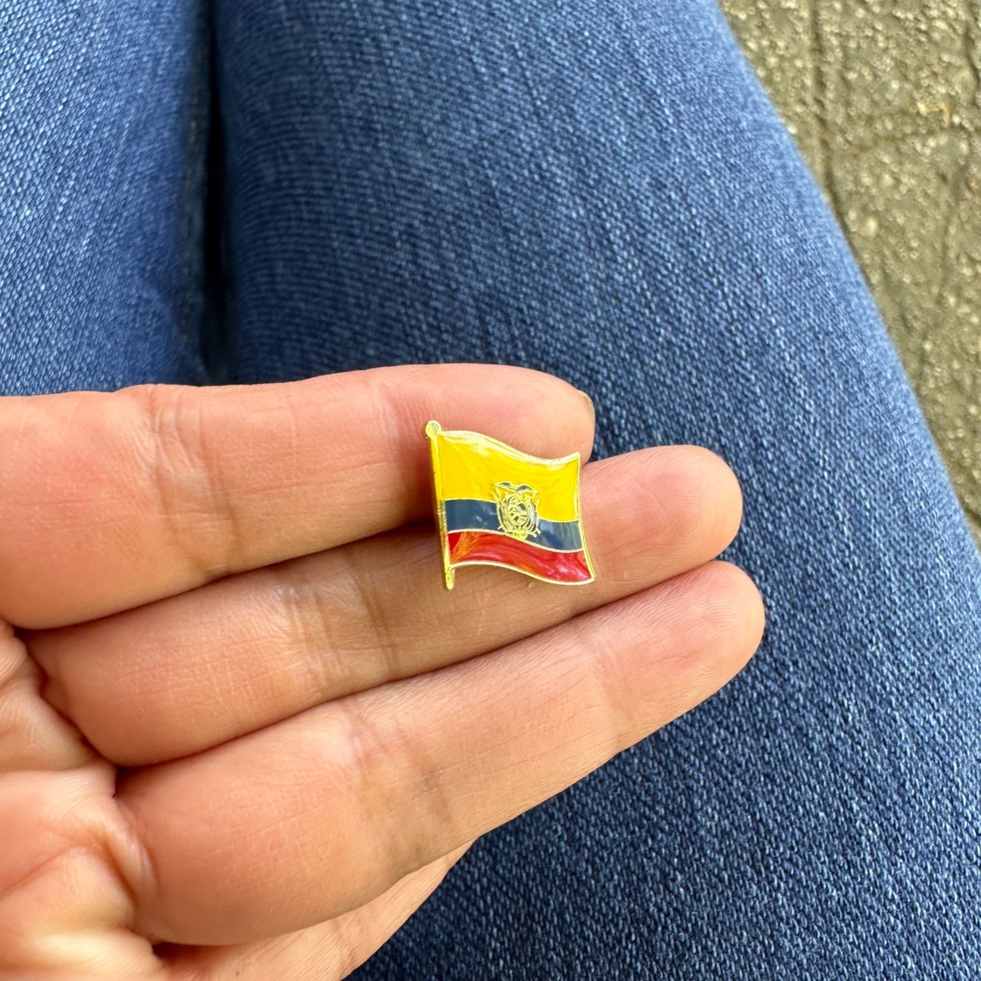 Other ✨Ecuadorian Flag Enamel Pin Yellow Blue Red Broch Patriotic Size ONE SIZE - 2 Thumbnail