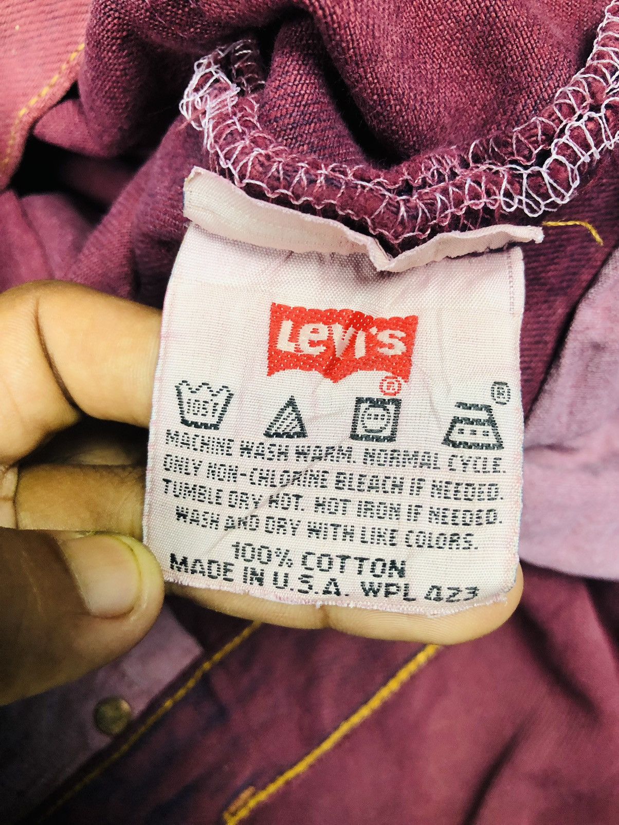 Levi's VINTAGE Levi's 501 USA Purple/Maroon Denim Button Fly (38) Size US 33 - 9 Thumbnail