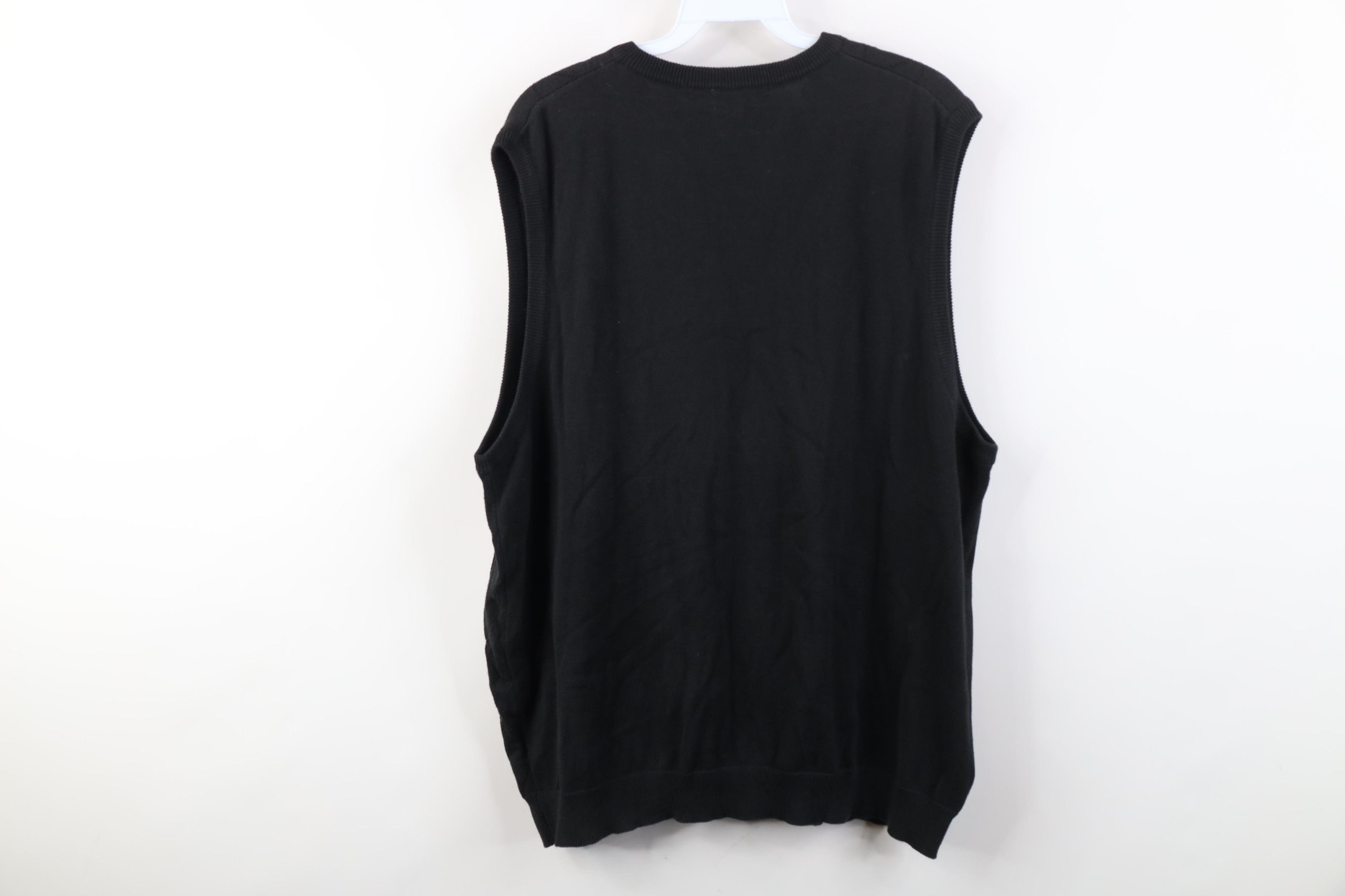 Vintage Vintage 90s Streetwear Diamond Knit Sweater Vest Black Size US L / EU 52-54 / 3 - 9 Thumbnail